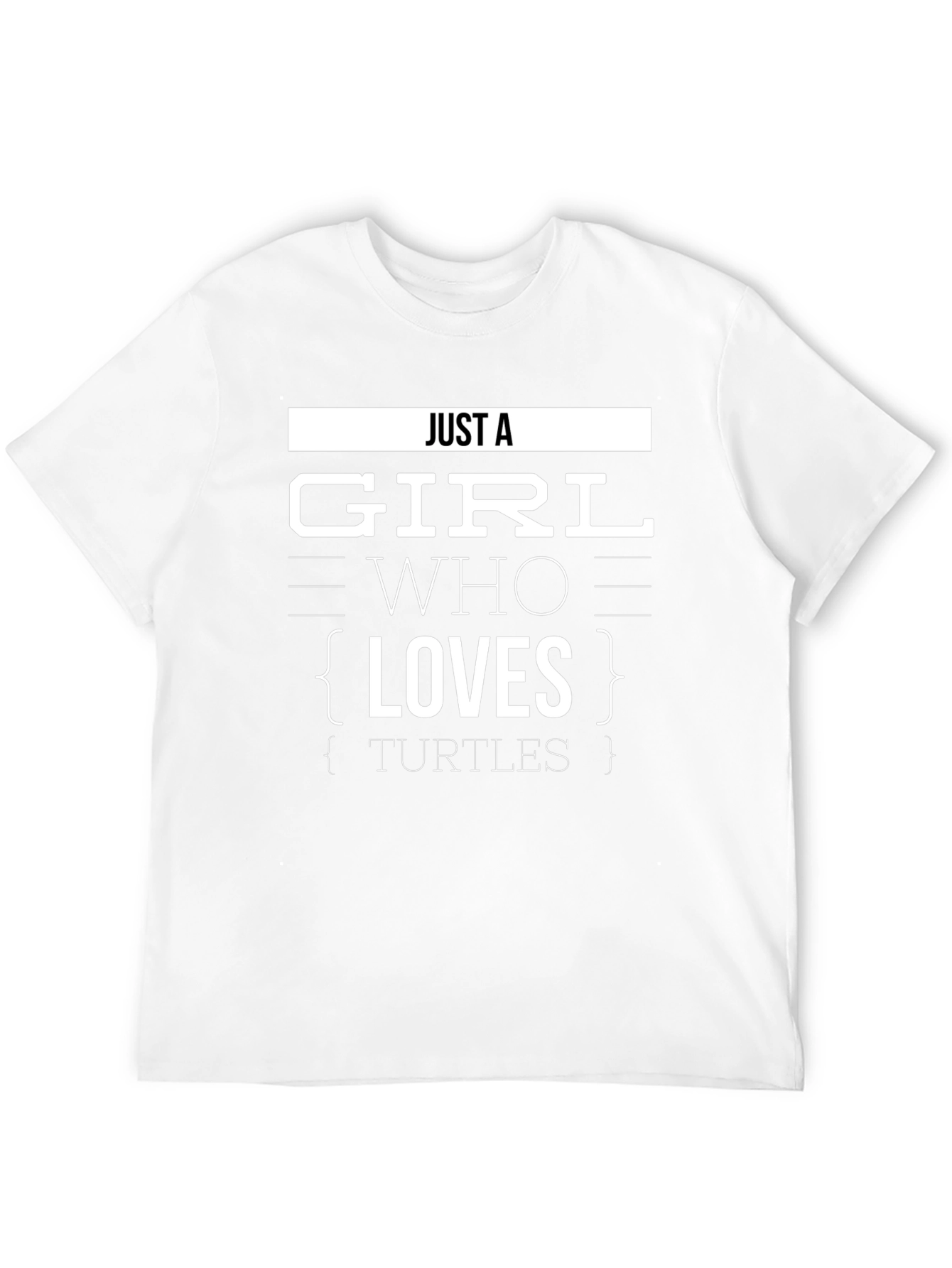 Black Just a Girl Who Loves Turtles Graphic T-Shirt view 12