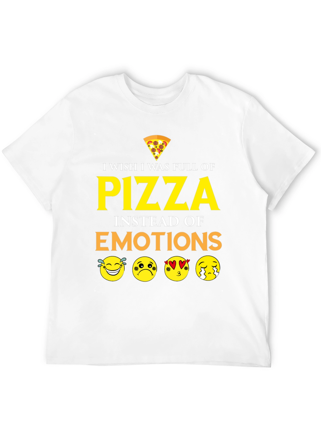 Black Pizza Emotions Graphic T-Shirt - Funny Foodie Tee view 12