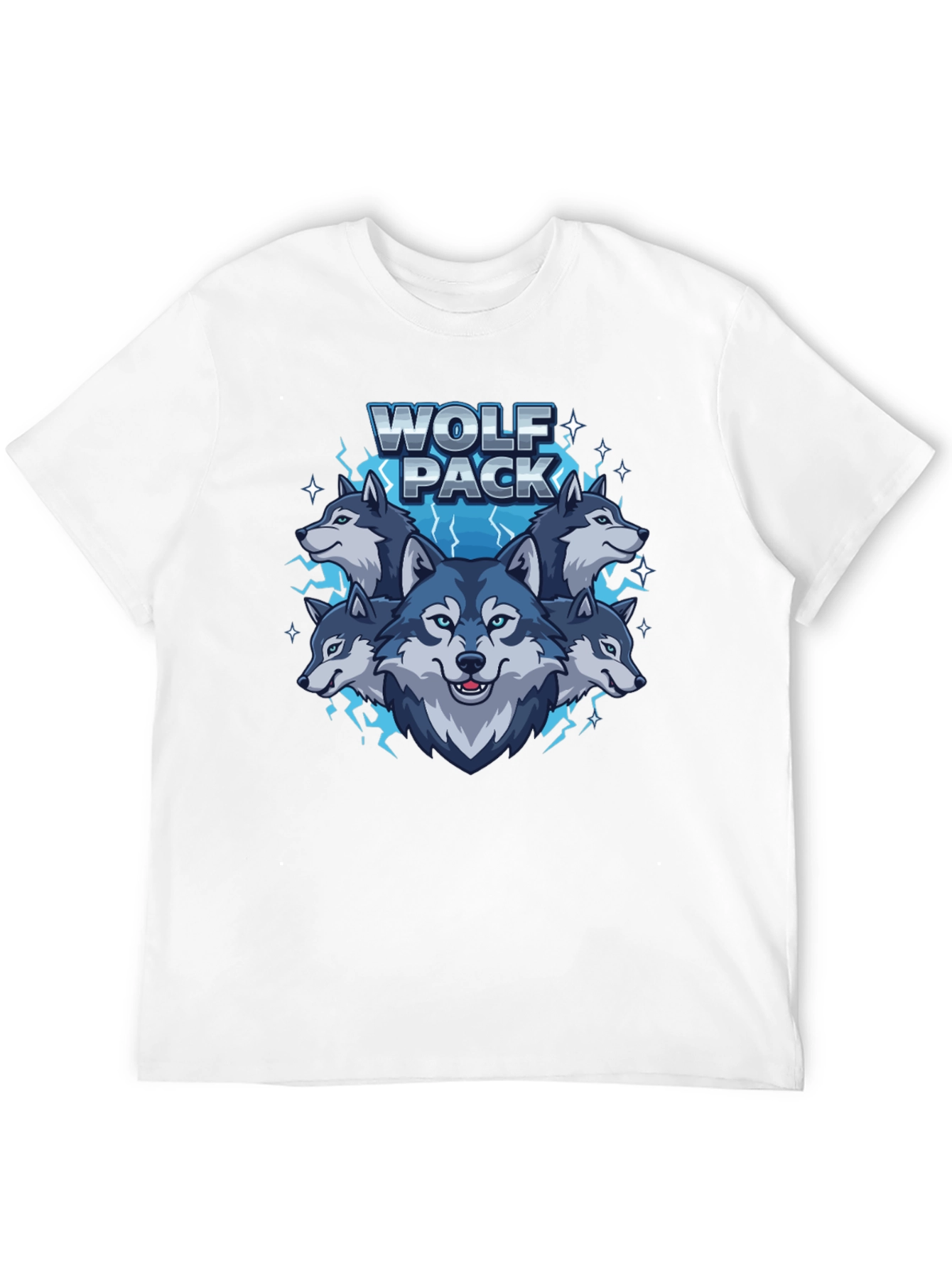 Black Wolf Pack Graphic Print Crew Neck T-Shirt view 12