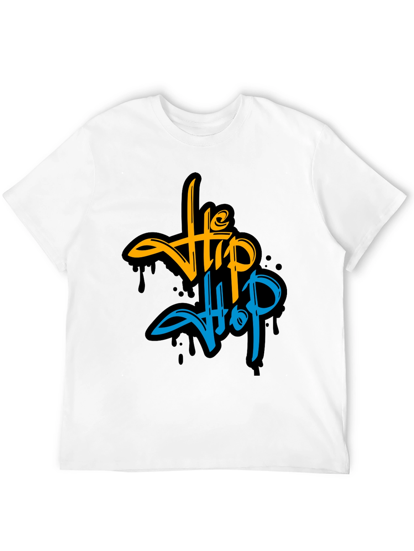 Black Hip Hop Graphic Print Black T-Shirt view 12