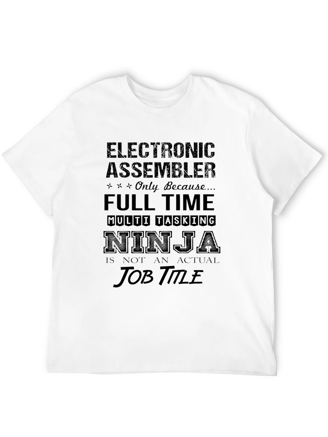 Black Electronic Assembler Ninja T-Shirt view 12