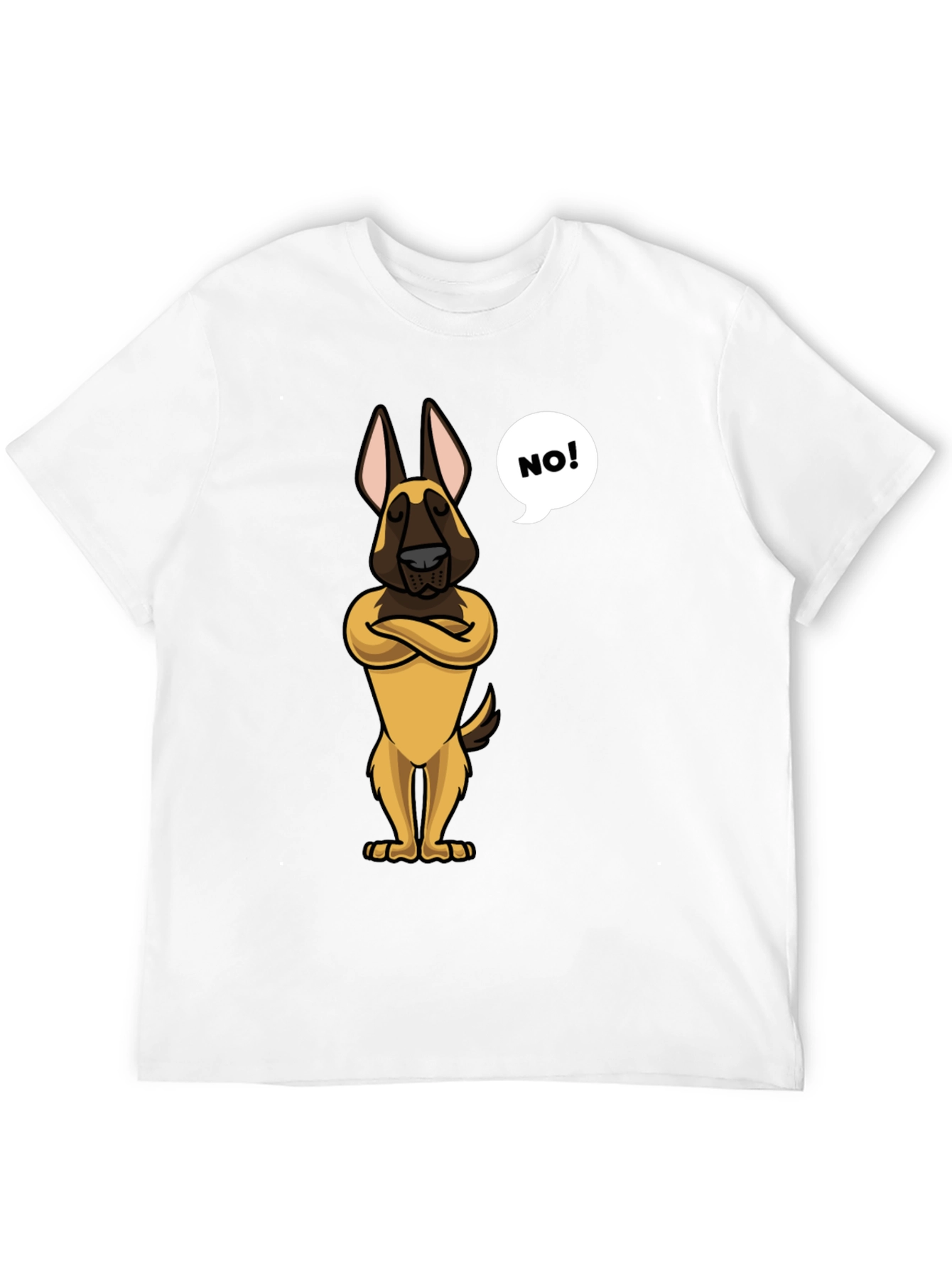 Black Funny Dog Cartoon T-Shirt - "NO!" view 12
