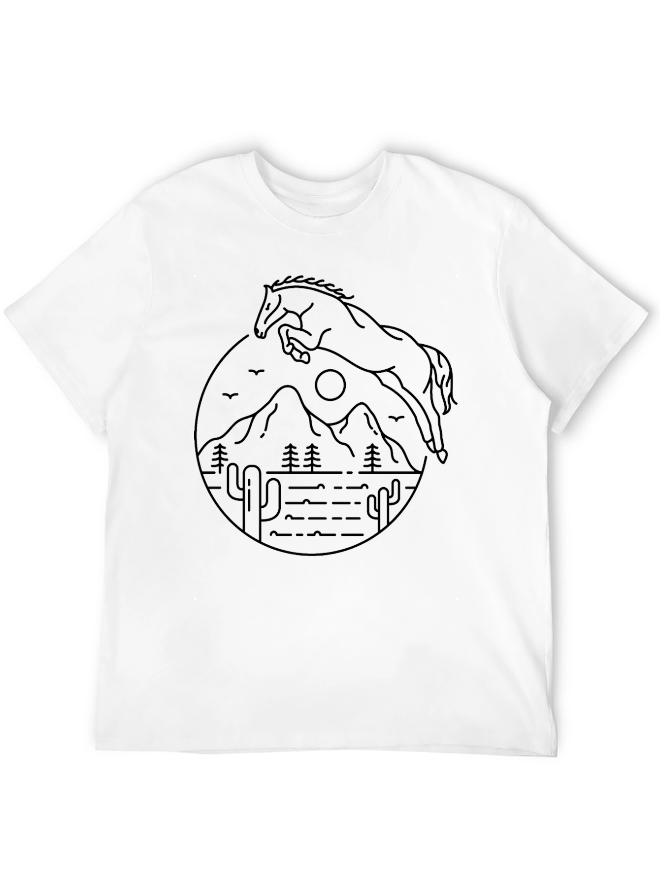 Black Horse Mountain Graphic Tee - Black Cotton Blend view 12