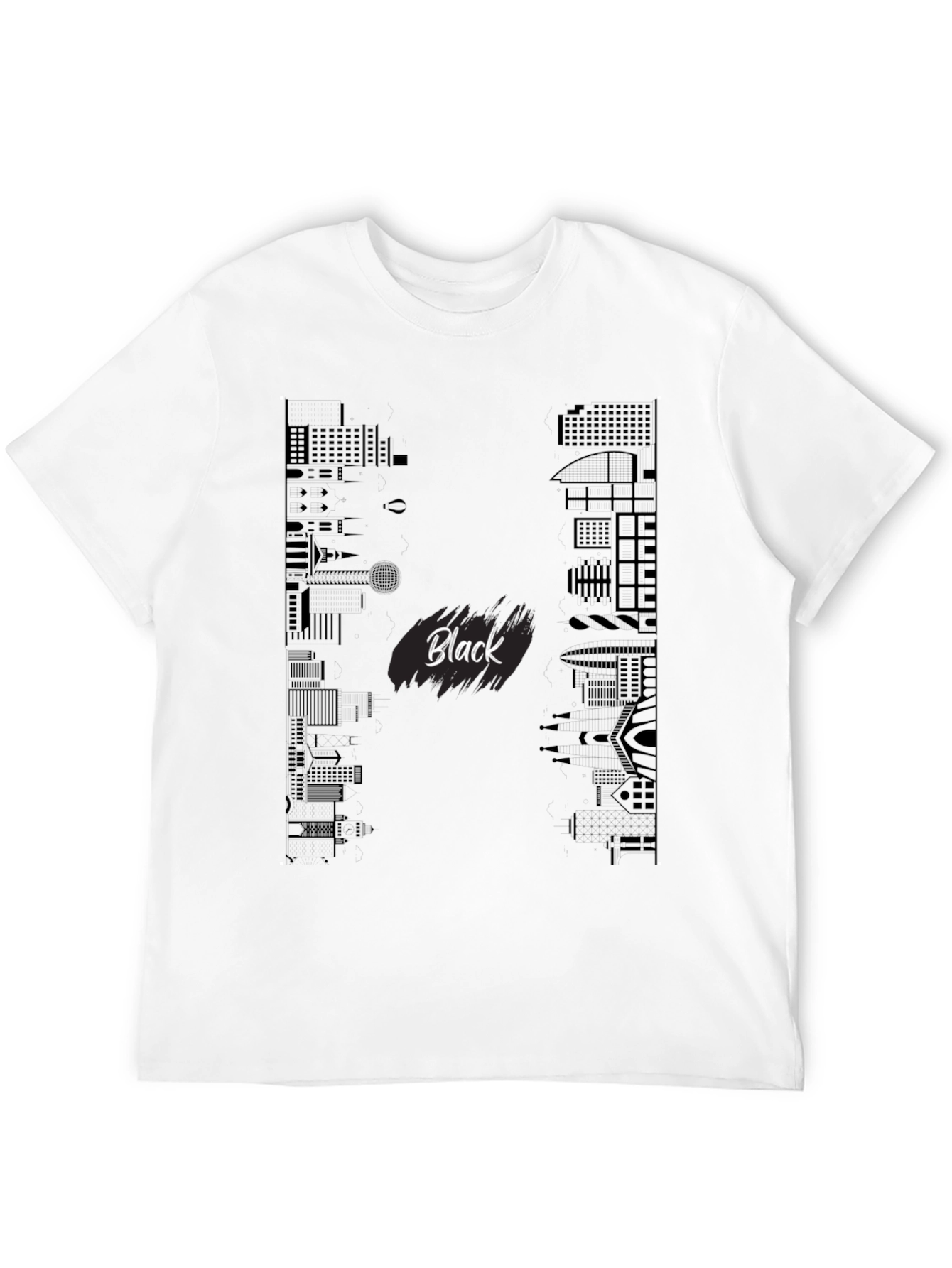 Black Black Cityscape Graphic Tee view 12