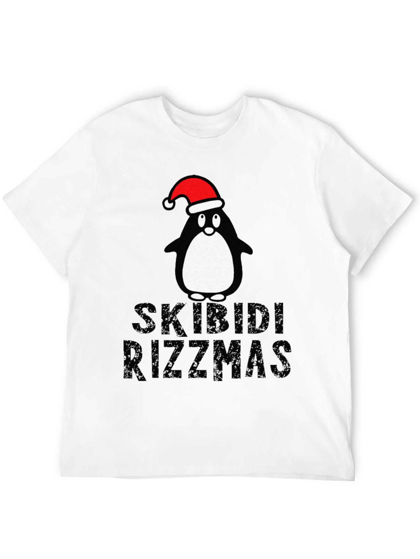 Black Skibidi Rizzmas Christmas Penguin T-Shirt view 12