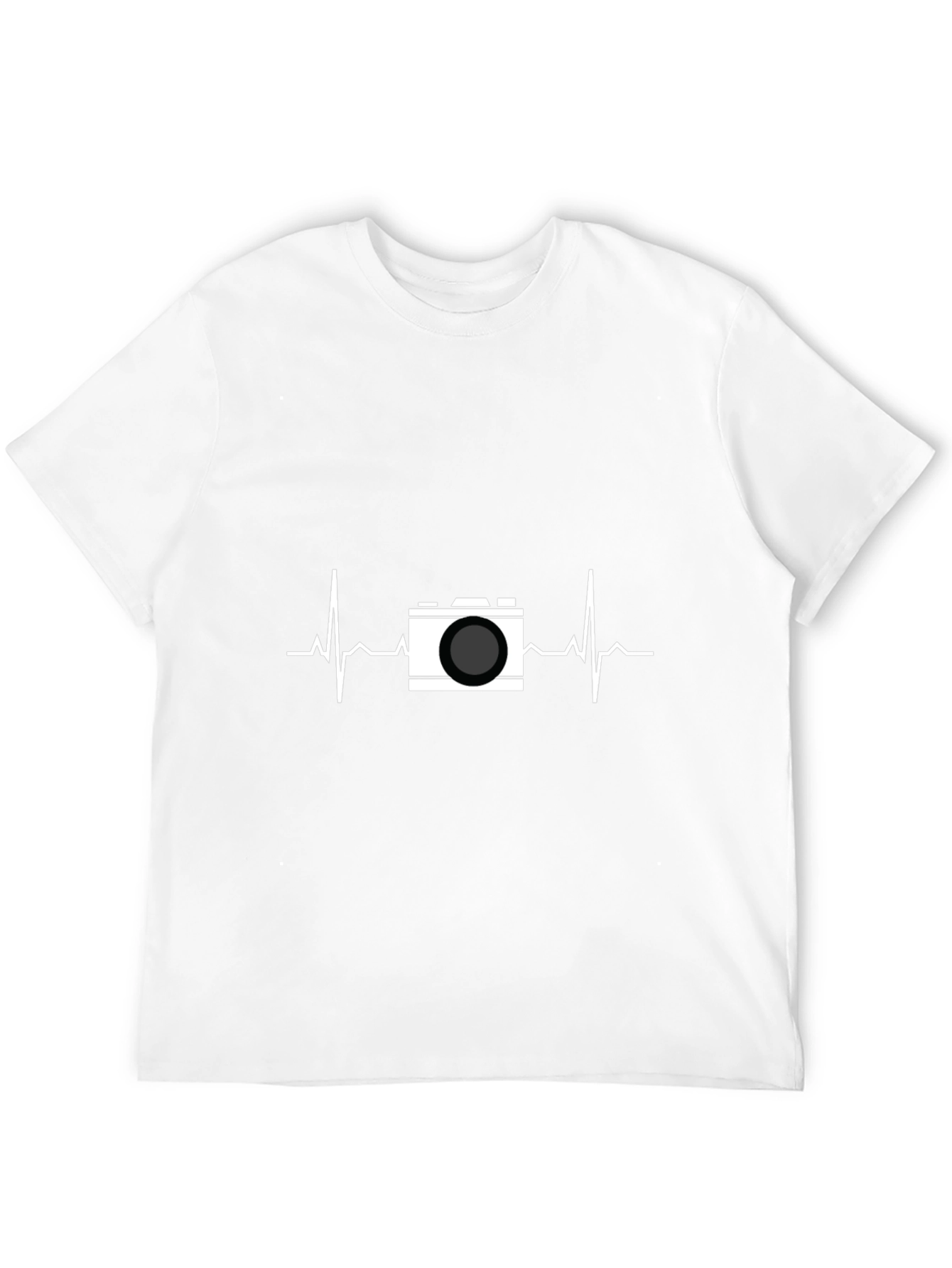 Black Photographer's Heartbeat Graphic Tee - Black Cotton view 12