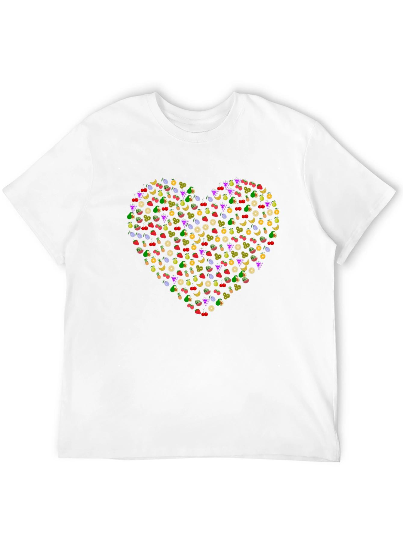 Black Fruit Heart T-Shirt - Black Cotton Tee view 12