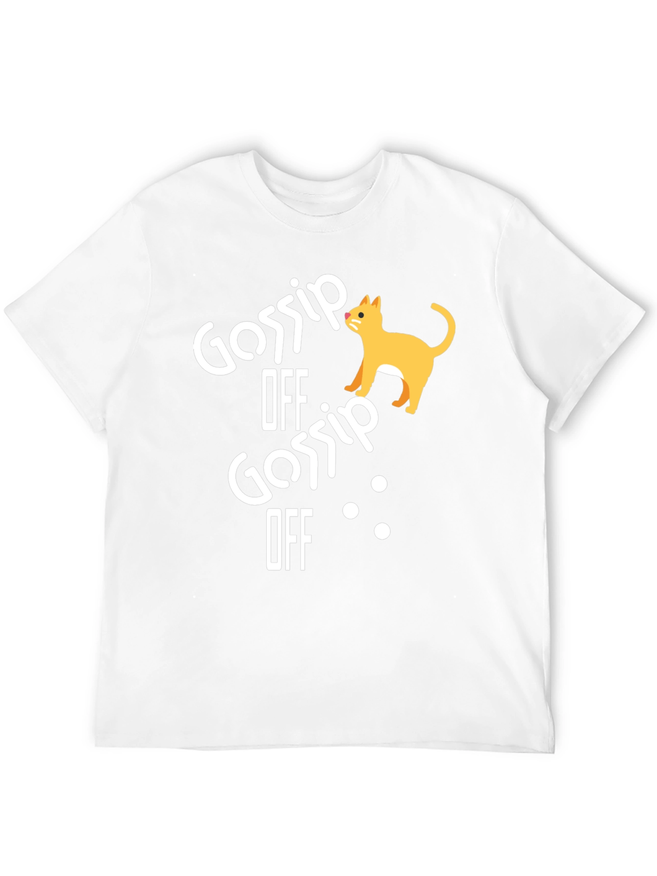 Black Gossip Off Cat Graphic Tee - Unisex Black T-Shirt view 12