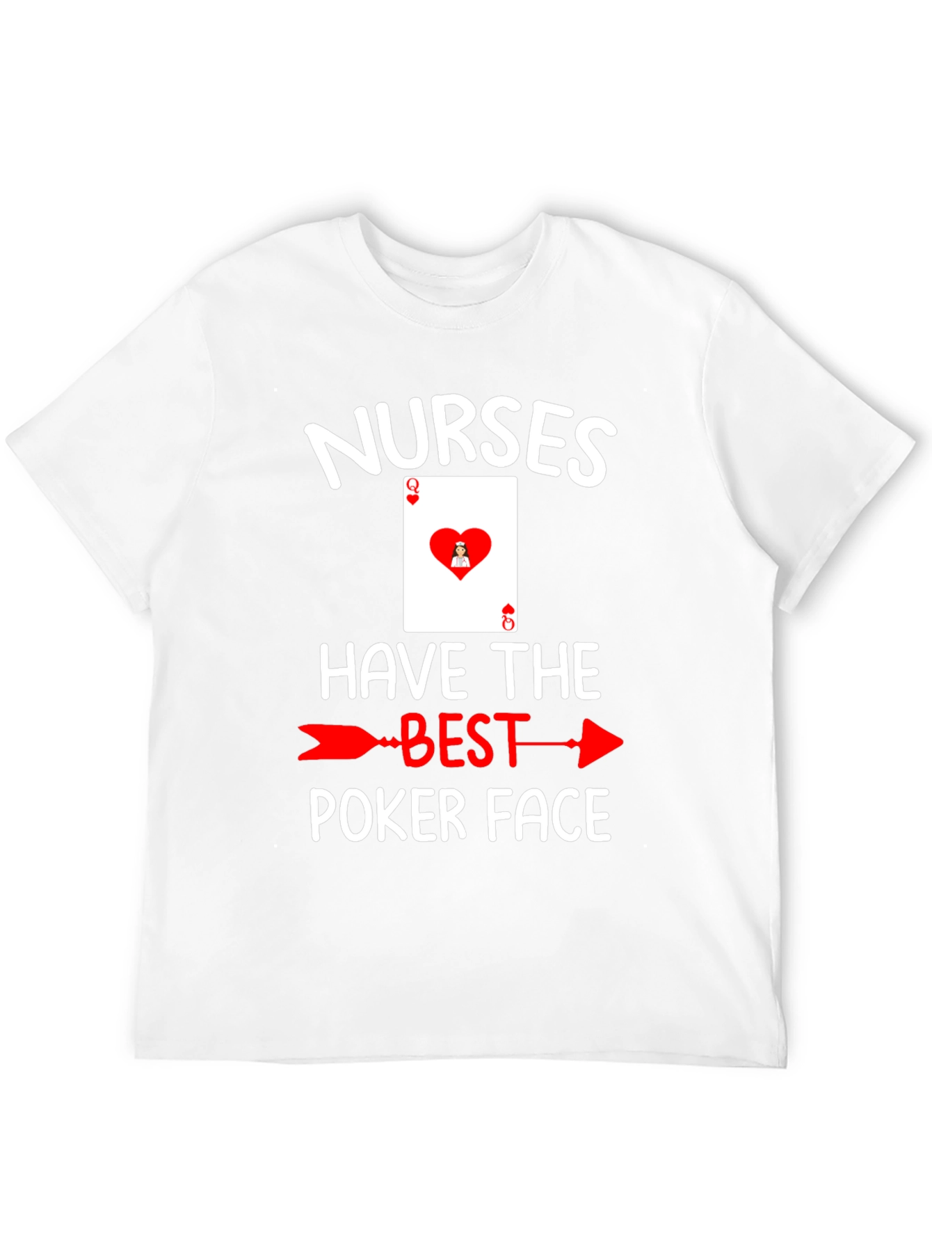 Black Nurses Poker Face T-Shirt view 12