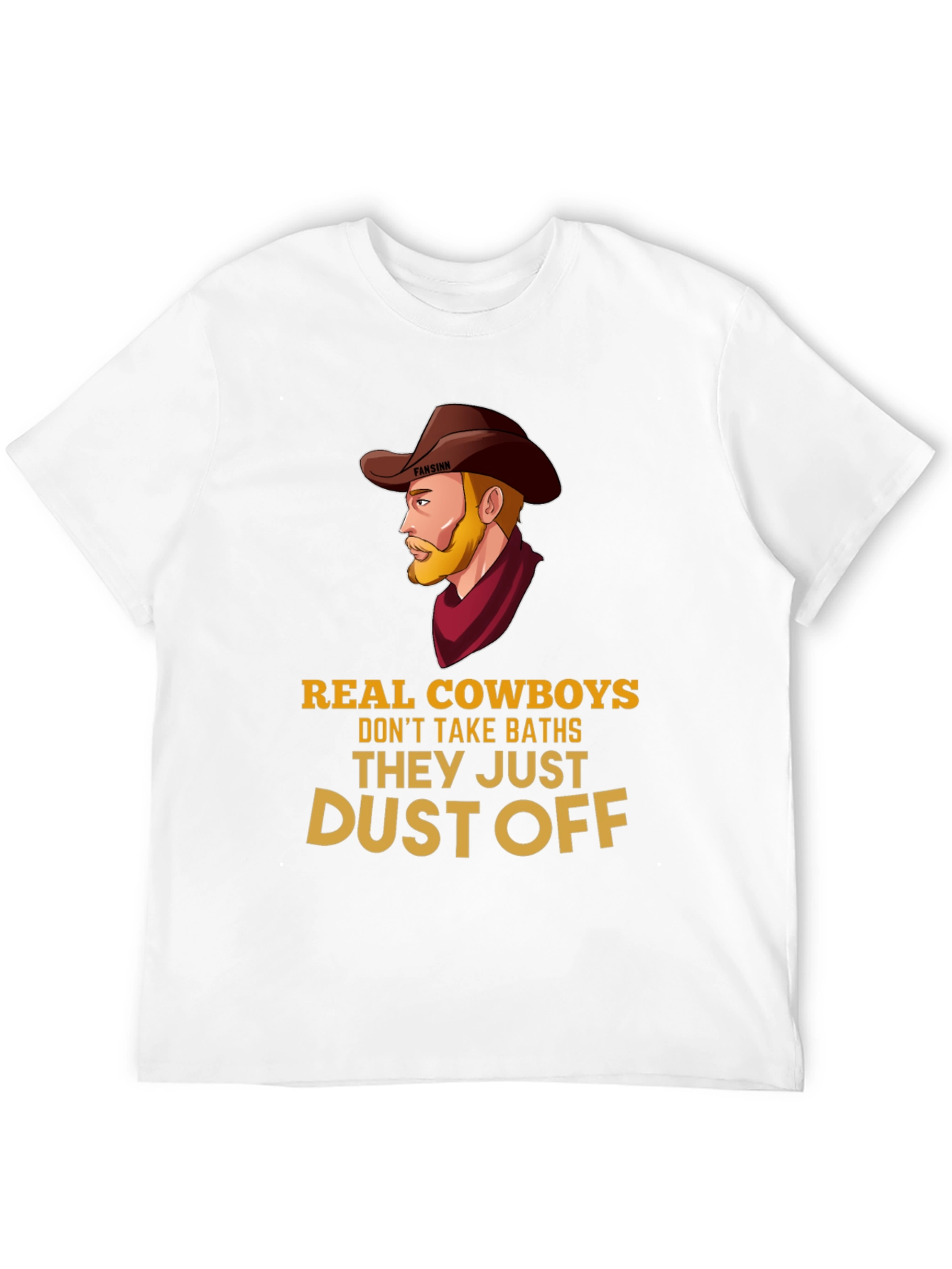 Black Real Cowboys Don't Take Baths Funny Graphic T-Shirt view 12