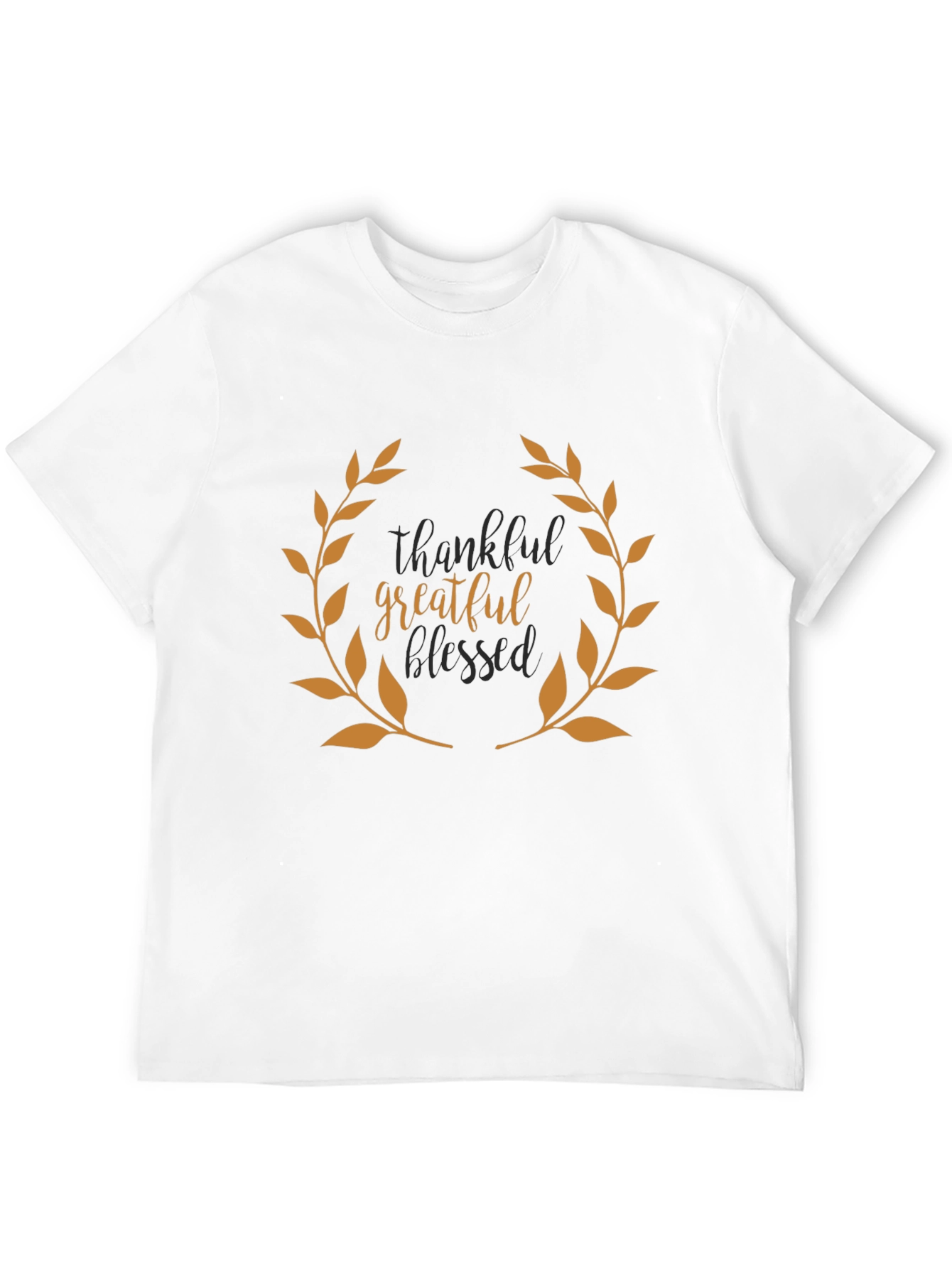 Black Thankful, Grateful, Blessed Black T-Shirt view 12