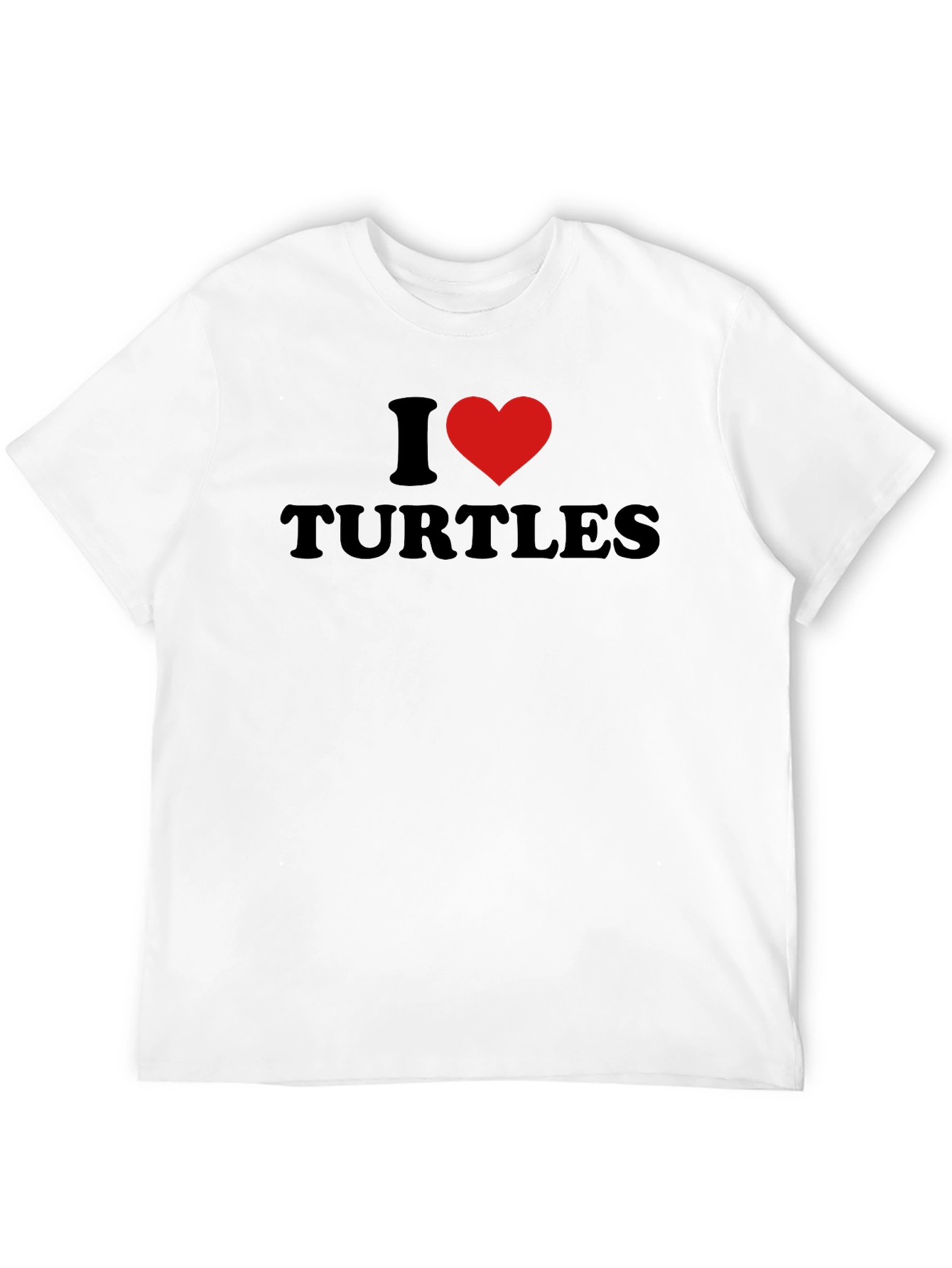 Black I Heart Turtles Black T-Shirt - Men's Crew Neck view 12