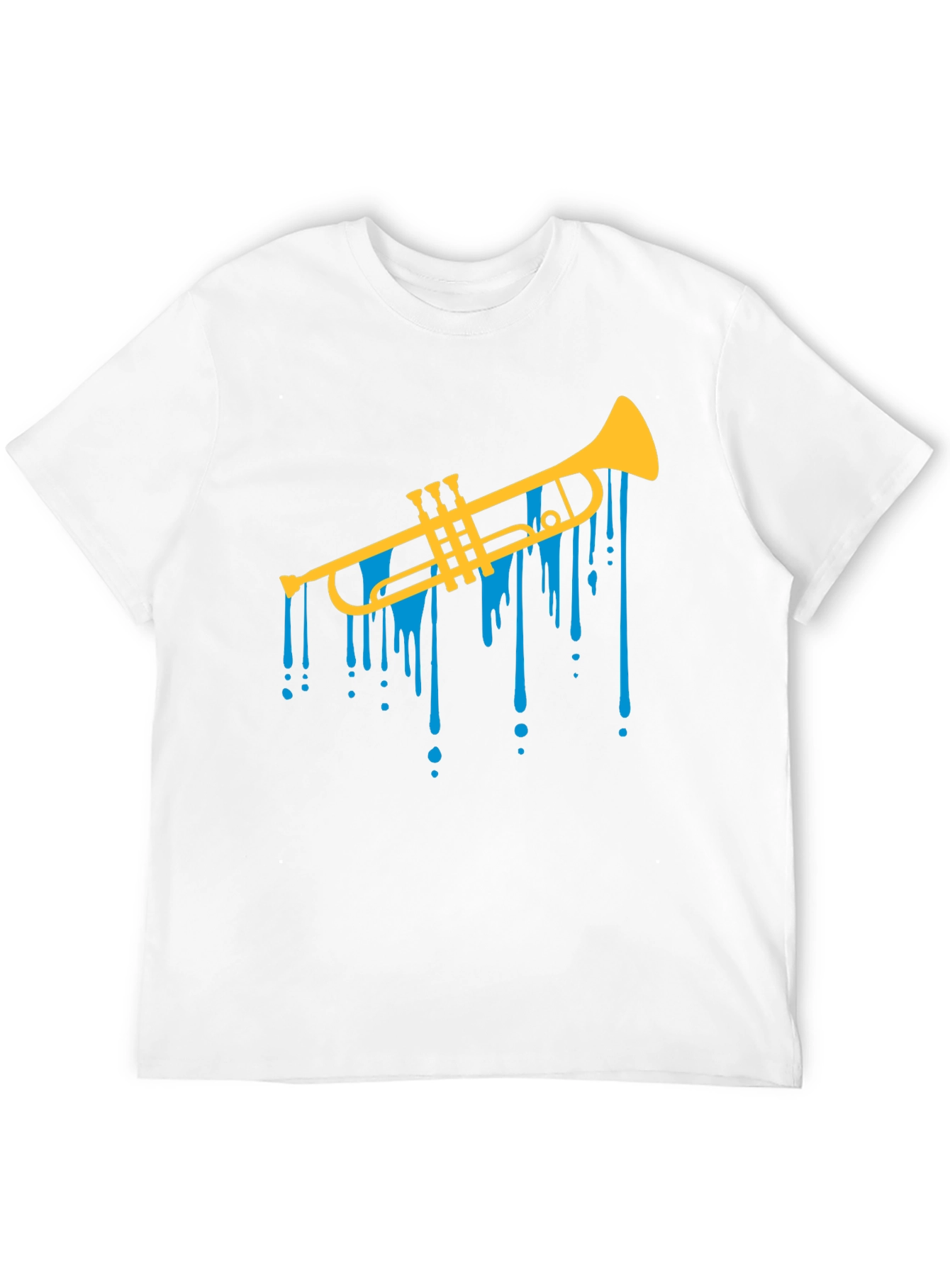 Black Trumpet Drip Graphic Tee - Cool Musical T-Shirt view 12