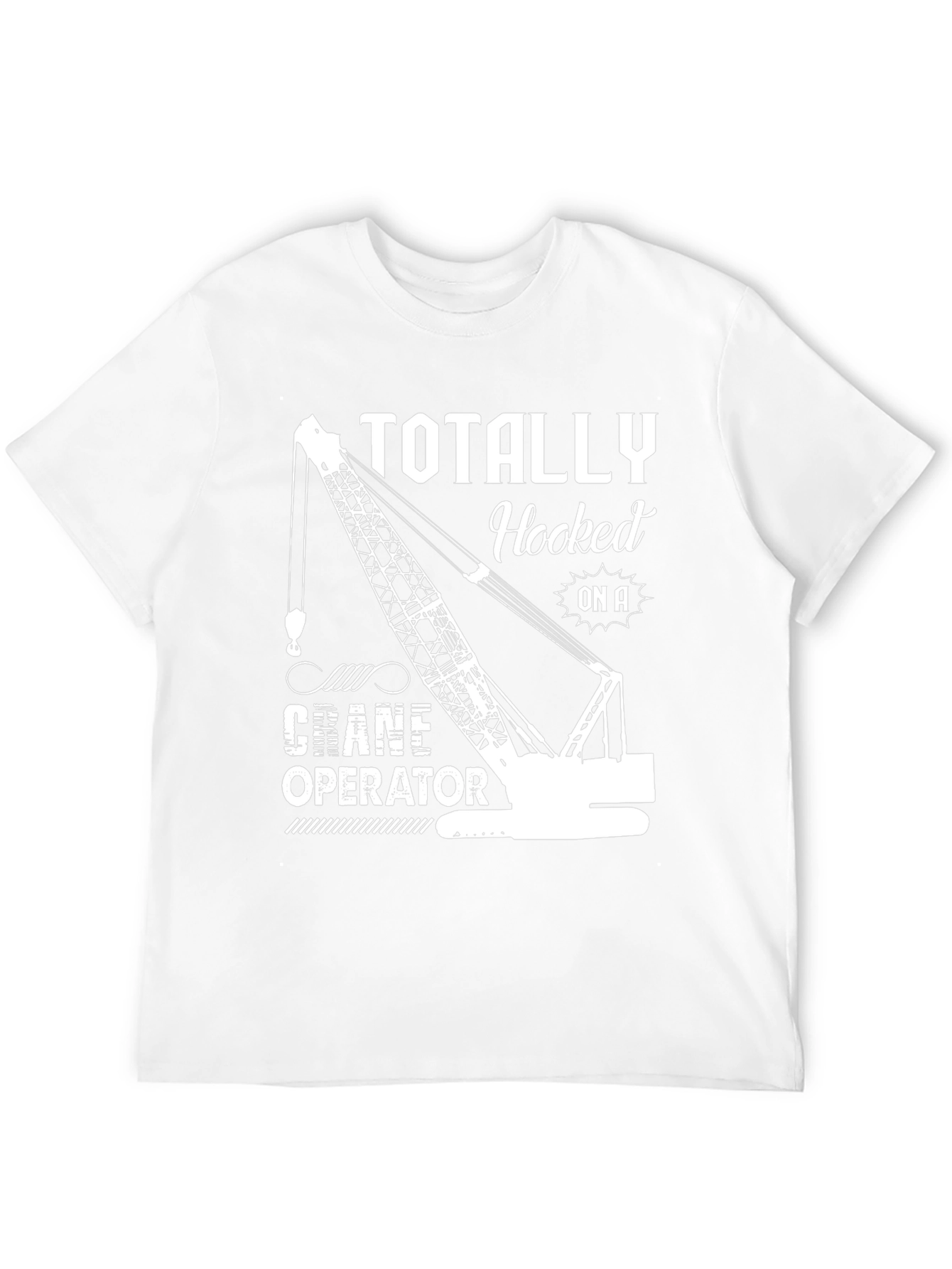 Black Totally Hooked On A Crane Operator T-Shirt view 12