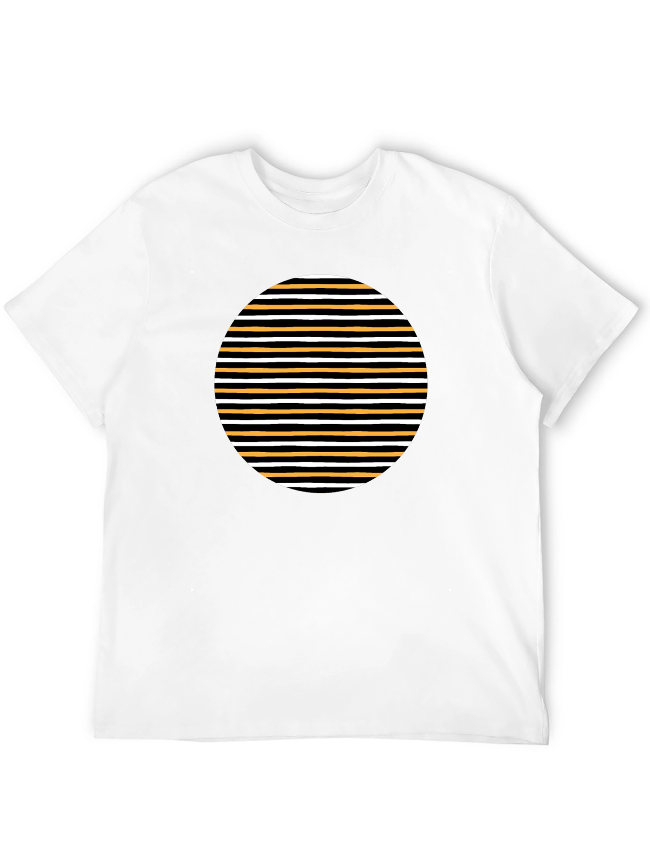 Striped Circle Graphic Tee - Modern Casual - 12