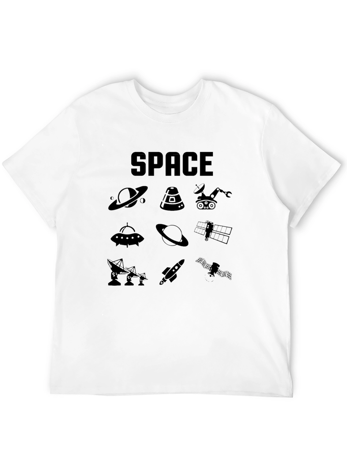 Black Space Graphic Print Black T-Shirt view 12