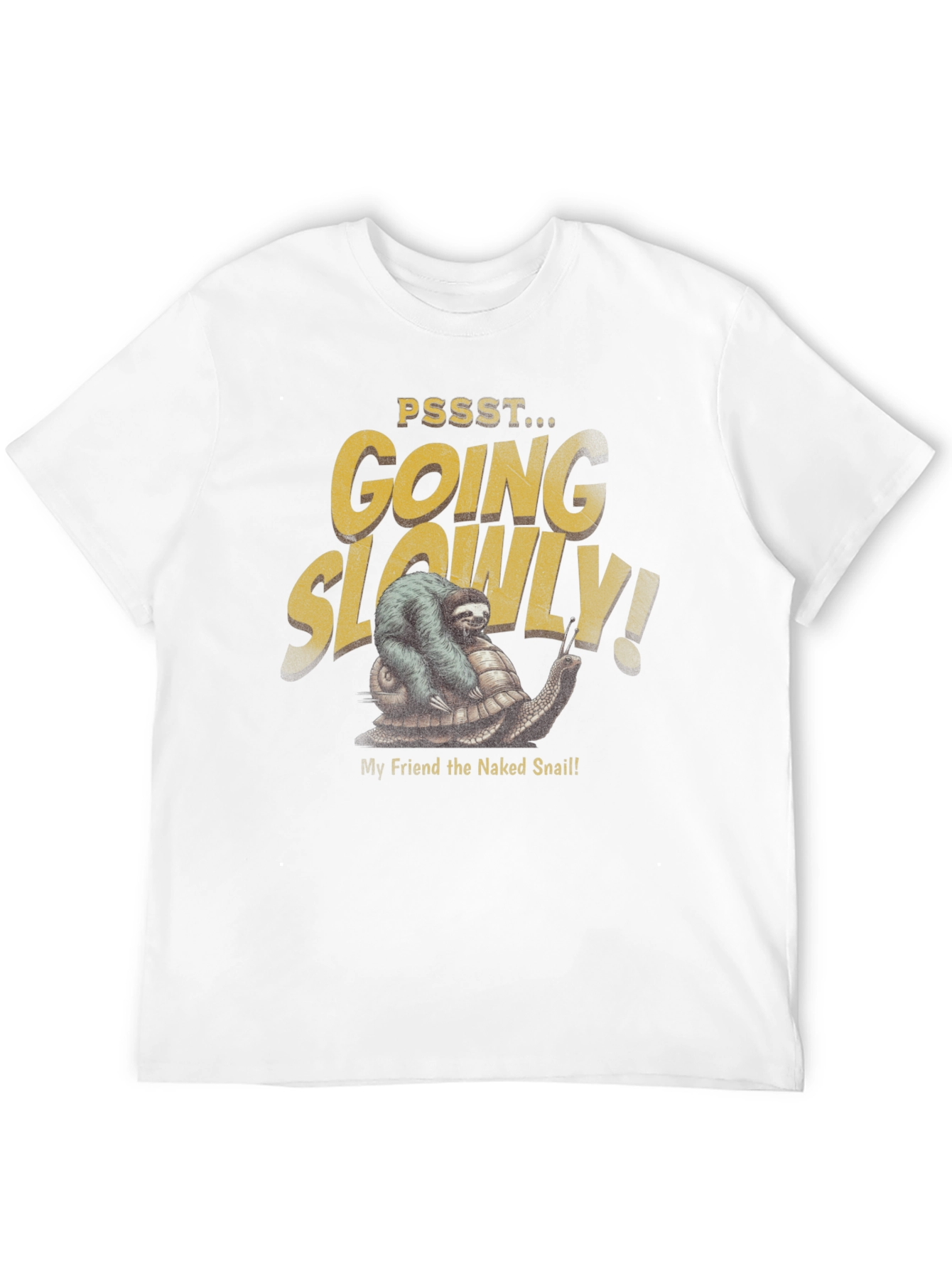 Black Sloth Riding a Snail T-Shirt - Going Slowly! view 12