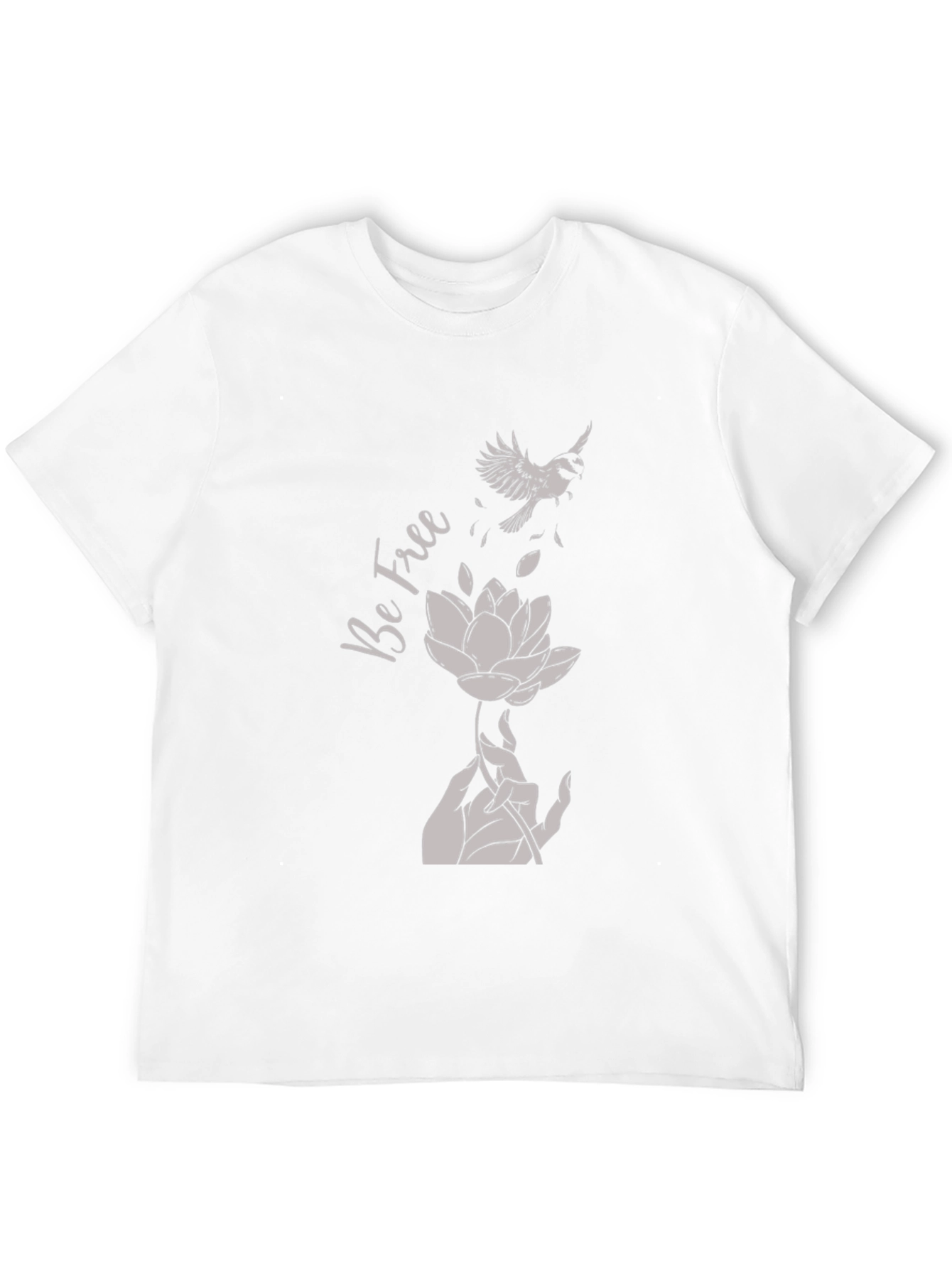 Black Be Free Graphic Tee - Bird & Lotus Design view 12