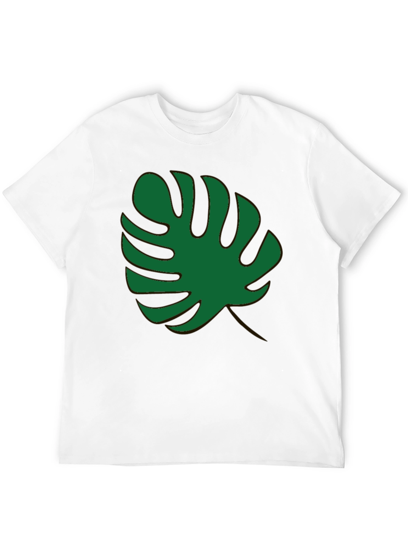 Black Tropical Monstera Leaf Black T-Shirt view 12