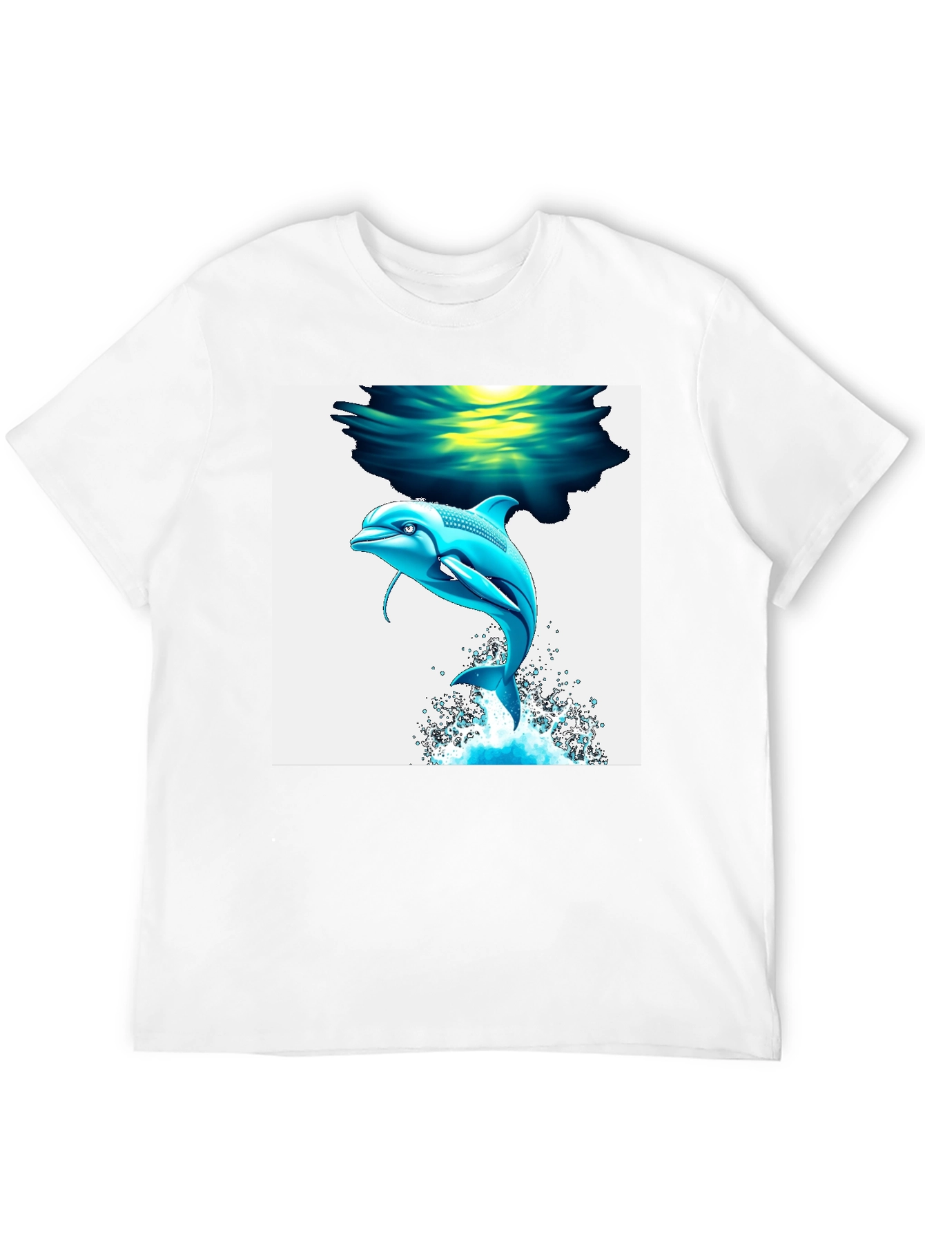 Black Dolphin Graphic Tee - Black Cotton Blend T-Shirt view 12