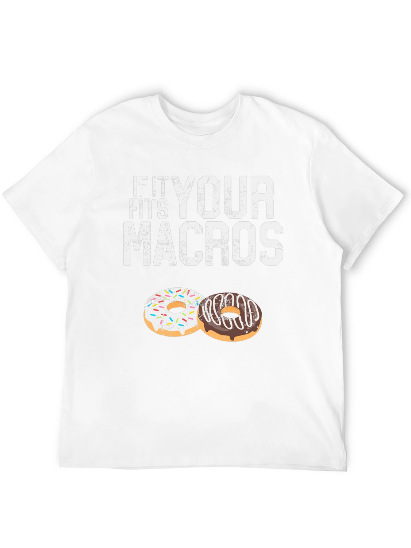 Black If It Fits Your Macros T-Shirt Doughnut Lover view 12