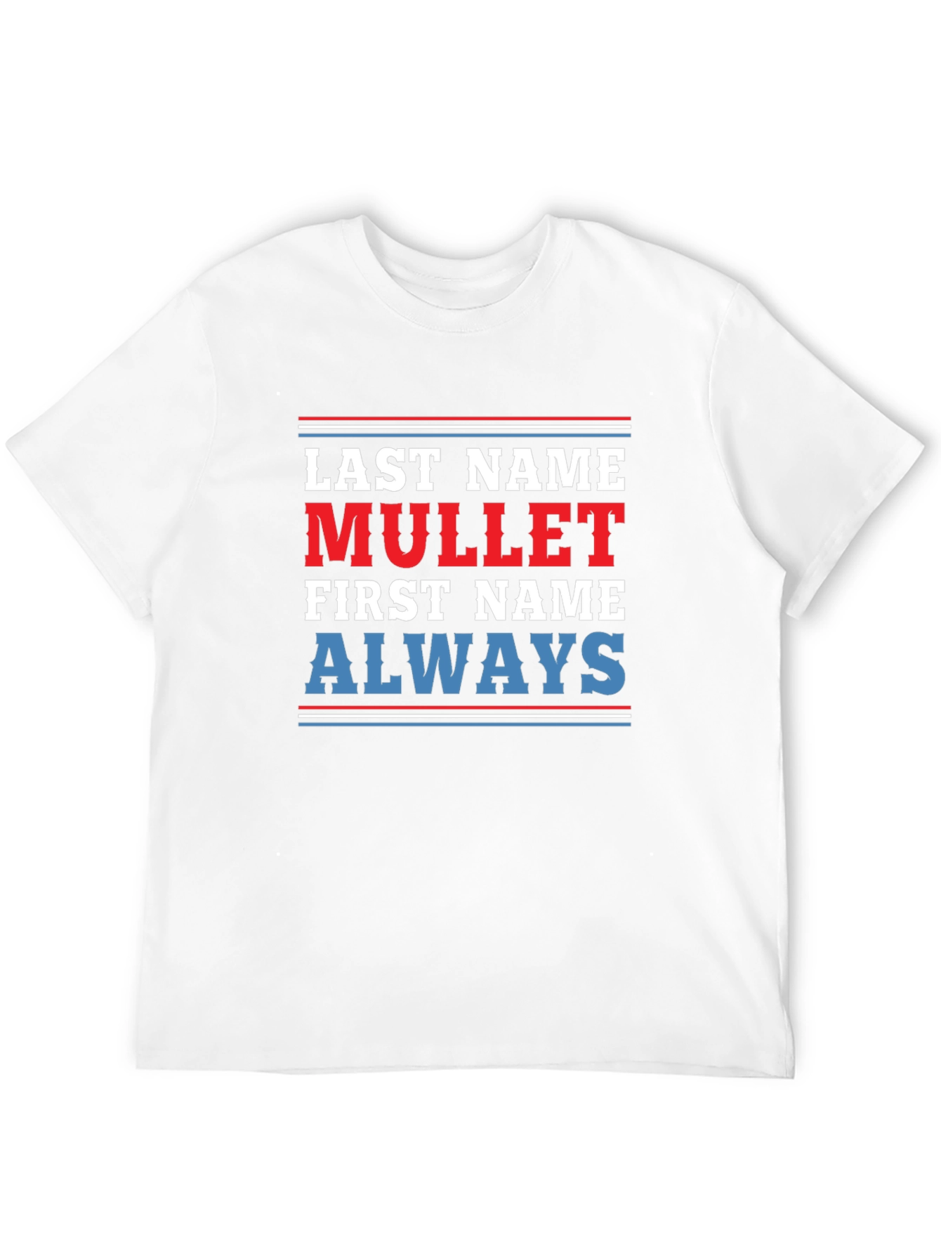Black Last Name Mullet T-Shirt - Funny Novelty Tee view 12