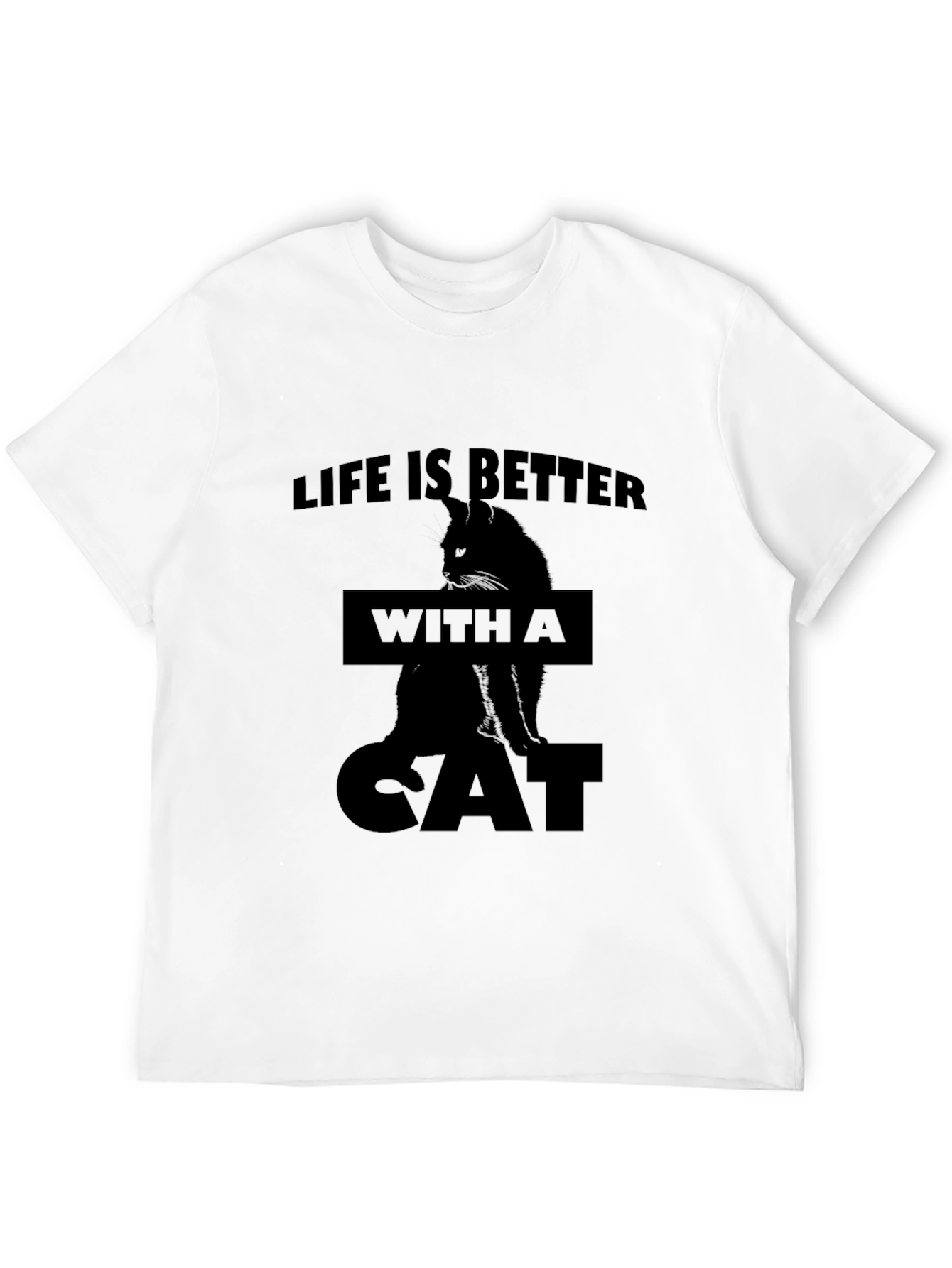 Black Life is Better with a Cat Black T-Shirt view 12