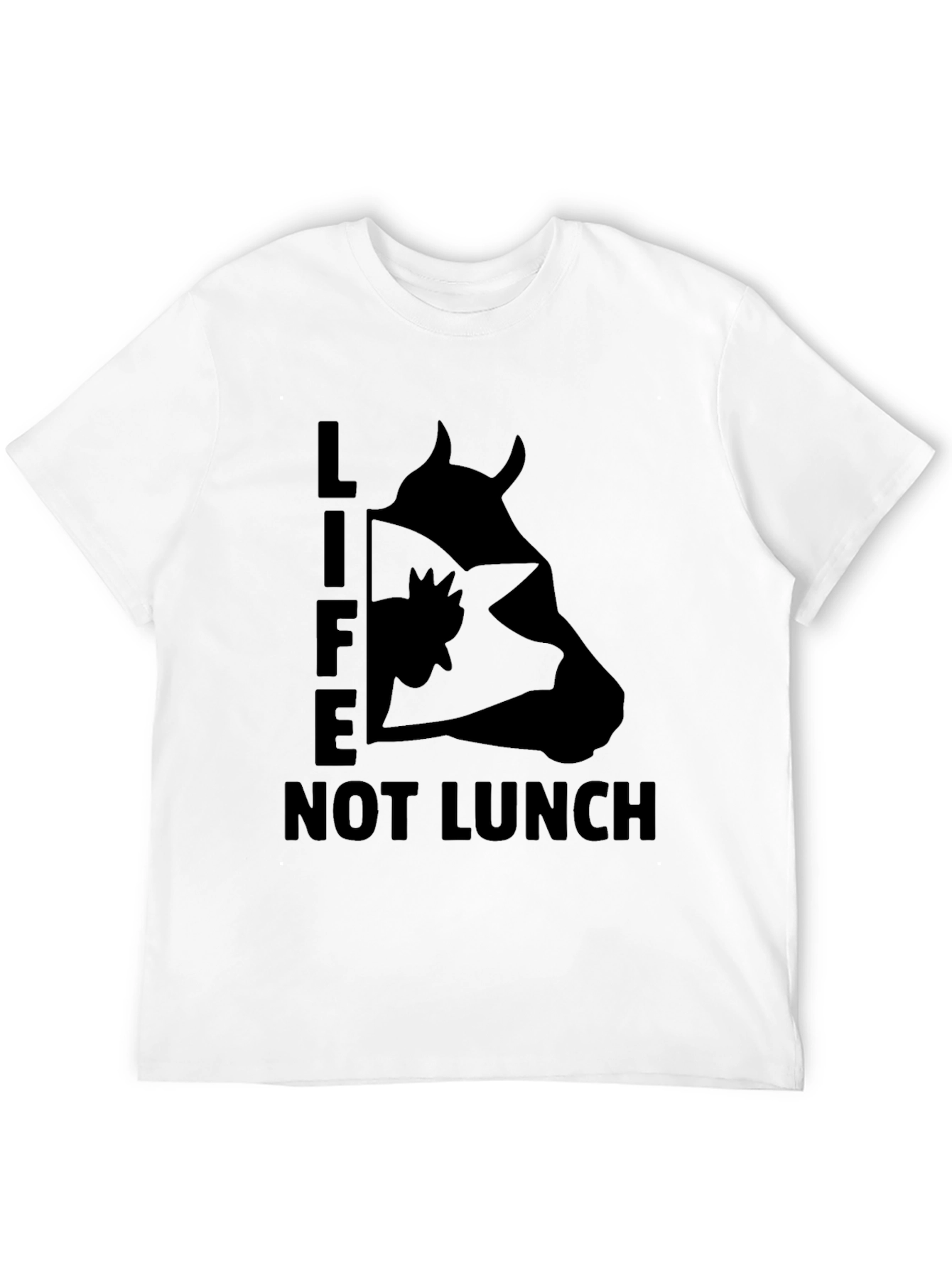 Black Life Not Lunch T-Shirt - Vegan Graphic Tee view 12