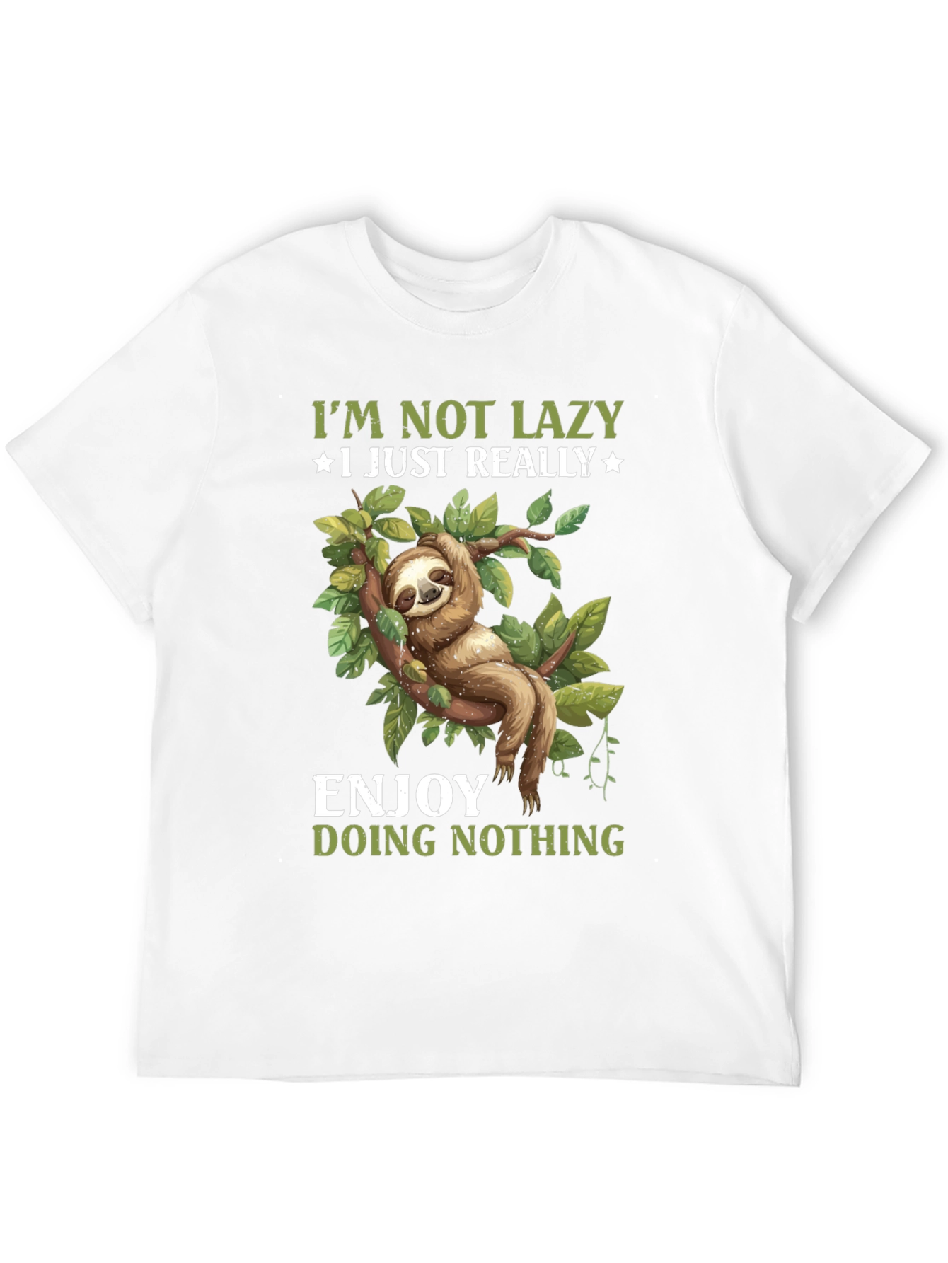Black Funny Sloth T-Shirt: Enjoy Doing Nothing Tee view 12
