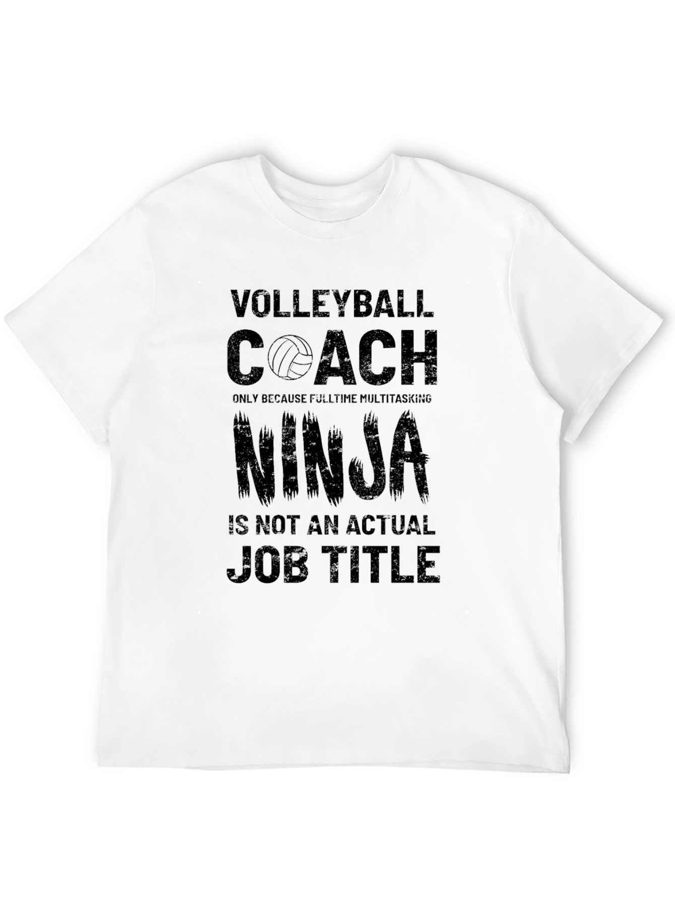 Black Volleyball Coach Ninja T-Shirt view 12