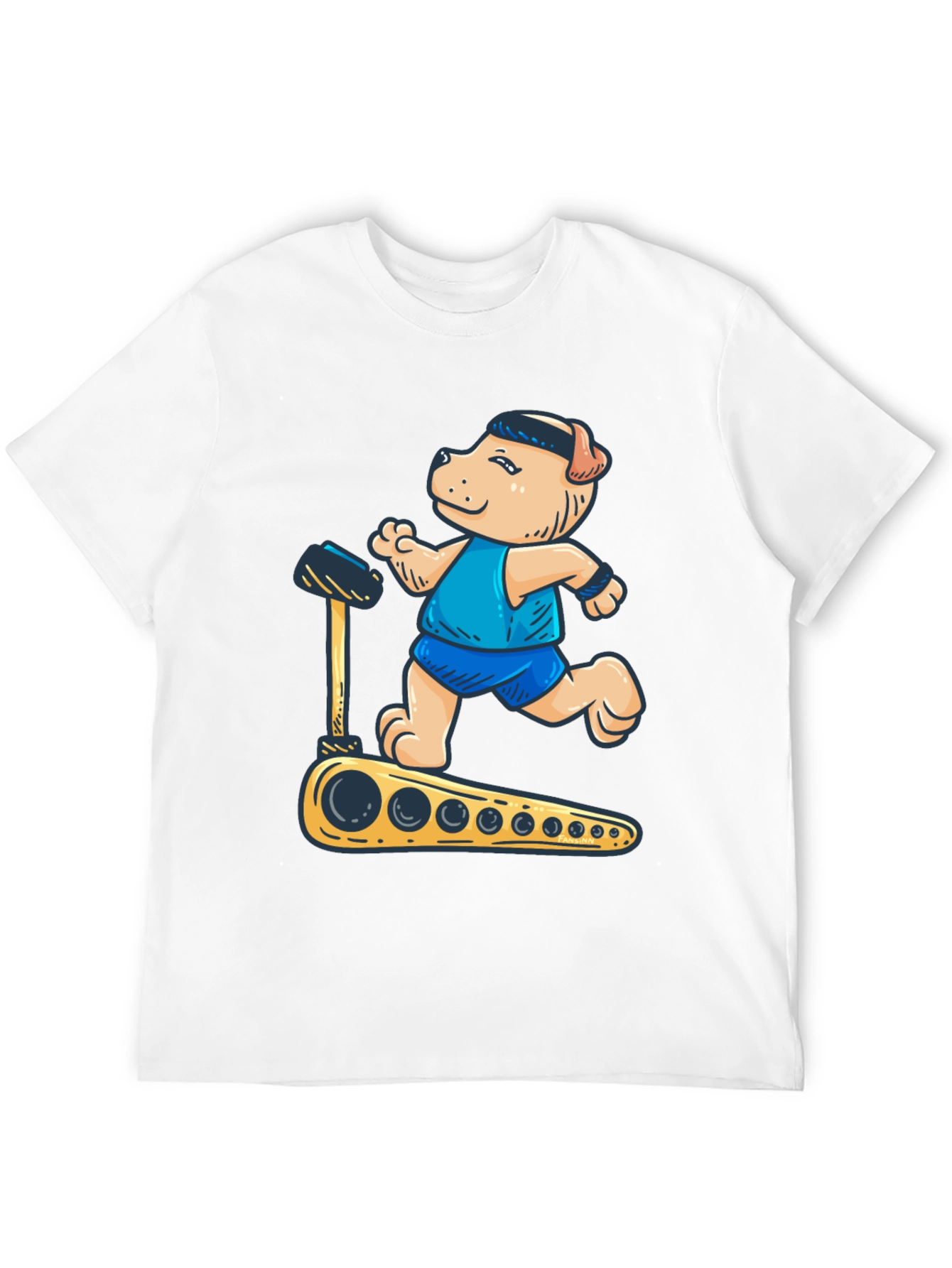 Black Dog Treadmill Graphic Tee - Black Cotton T-Shirt view 12