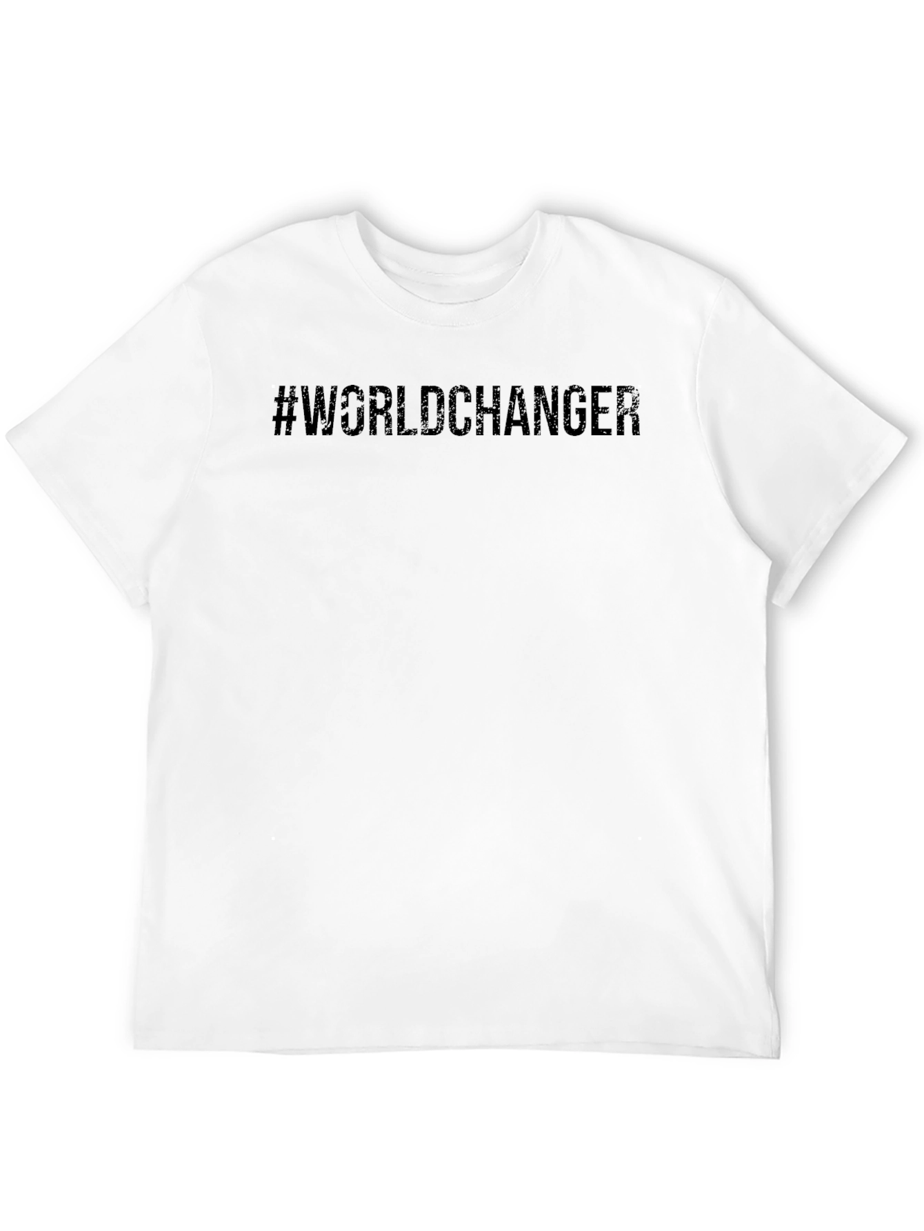 Black #Worldchanger Black Graphic T-Shirt - Modern Casual Style view 12