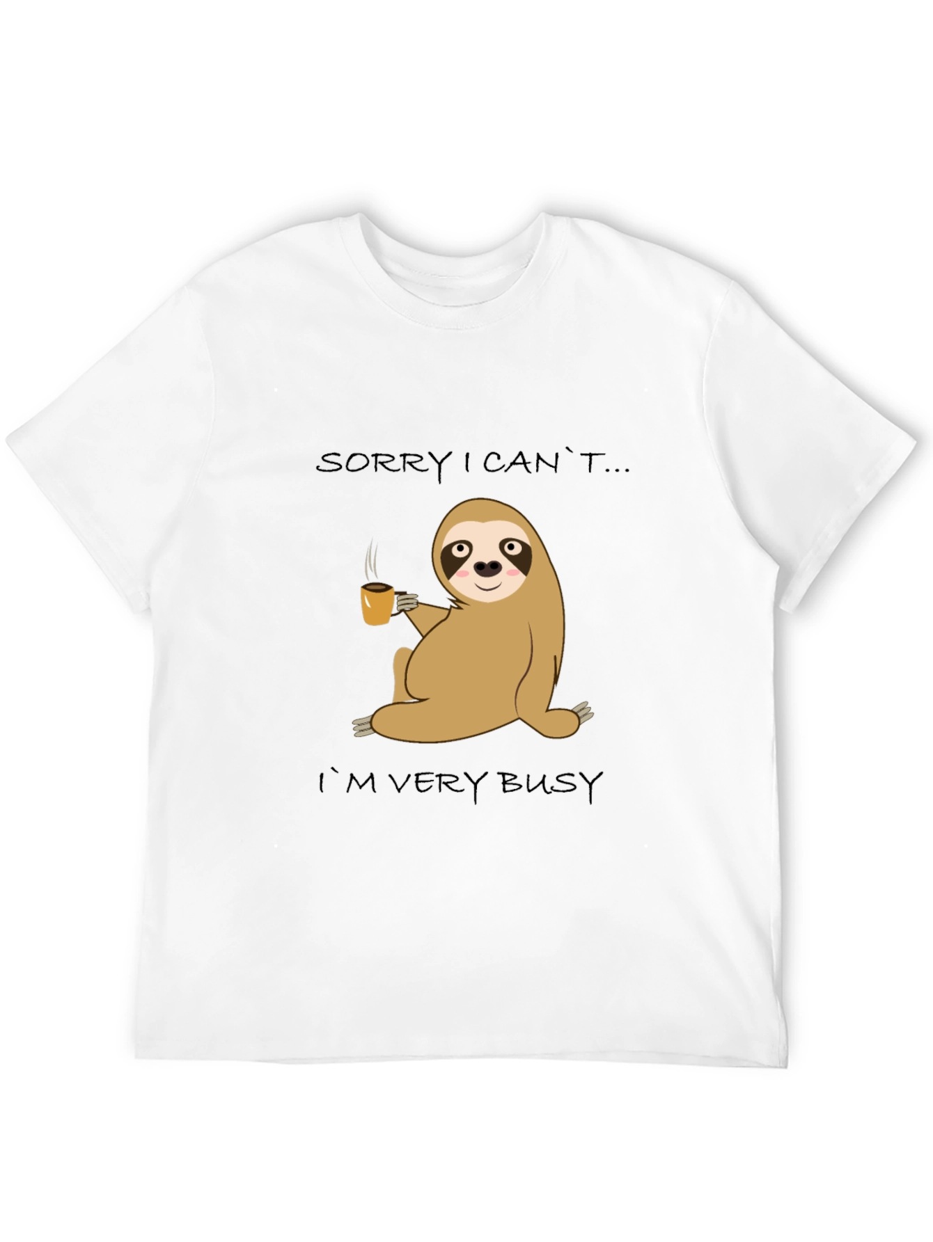 Black Busy Sloth Coffee T-Shirt - Relaxed & Comfy Style view 12