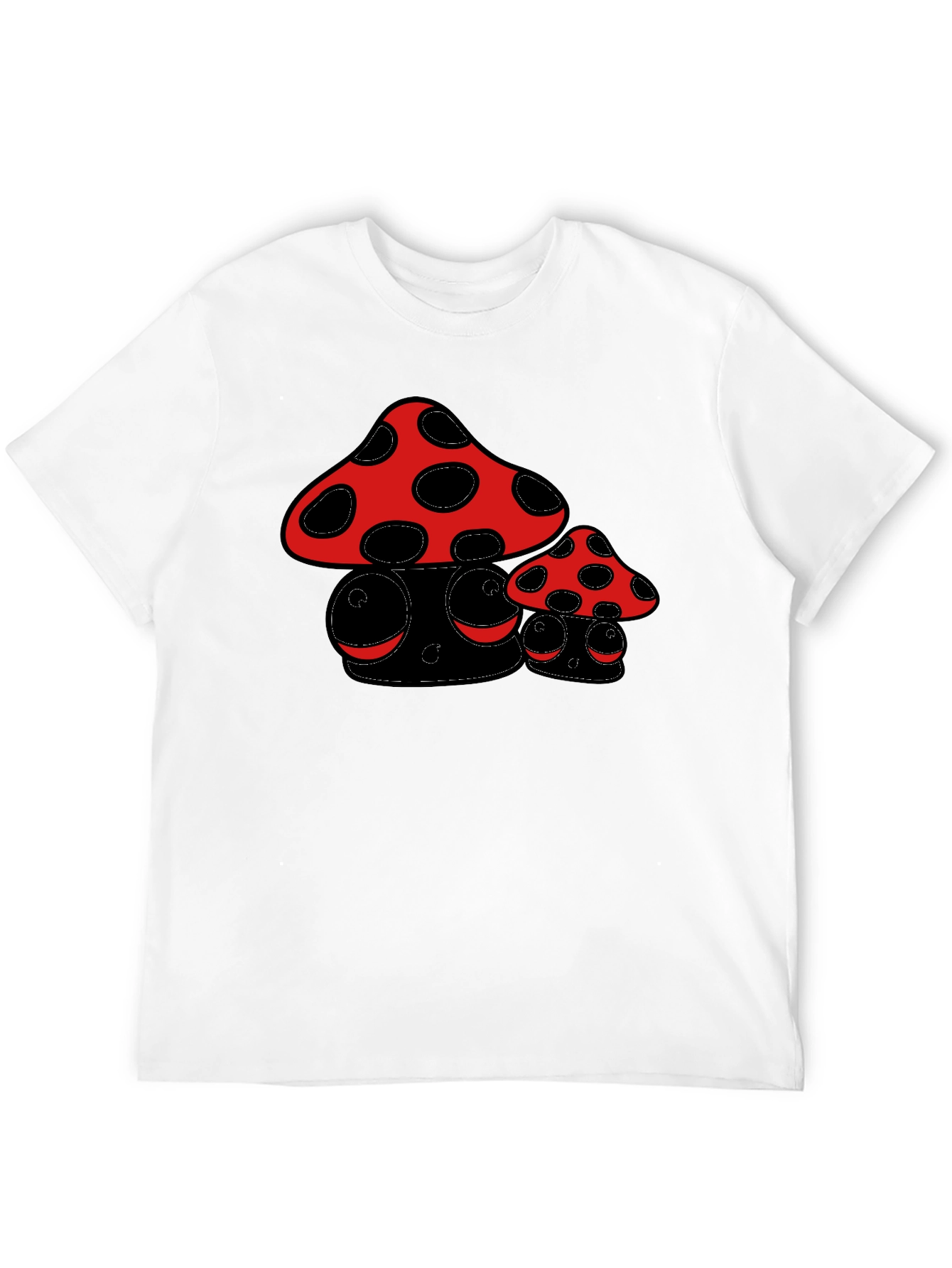 Black Funky Mushroom Graphic Tee view 12