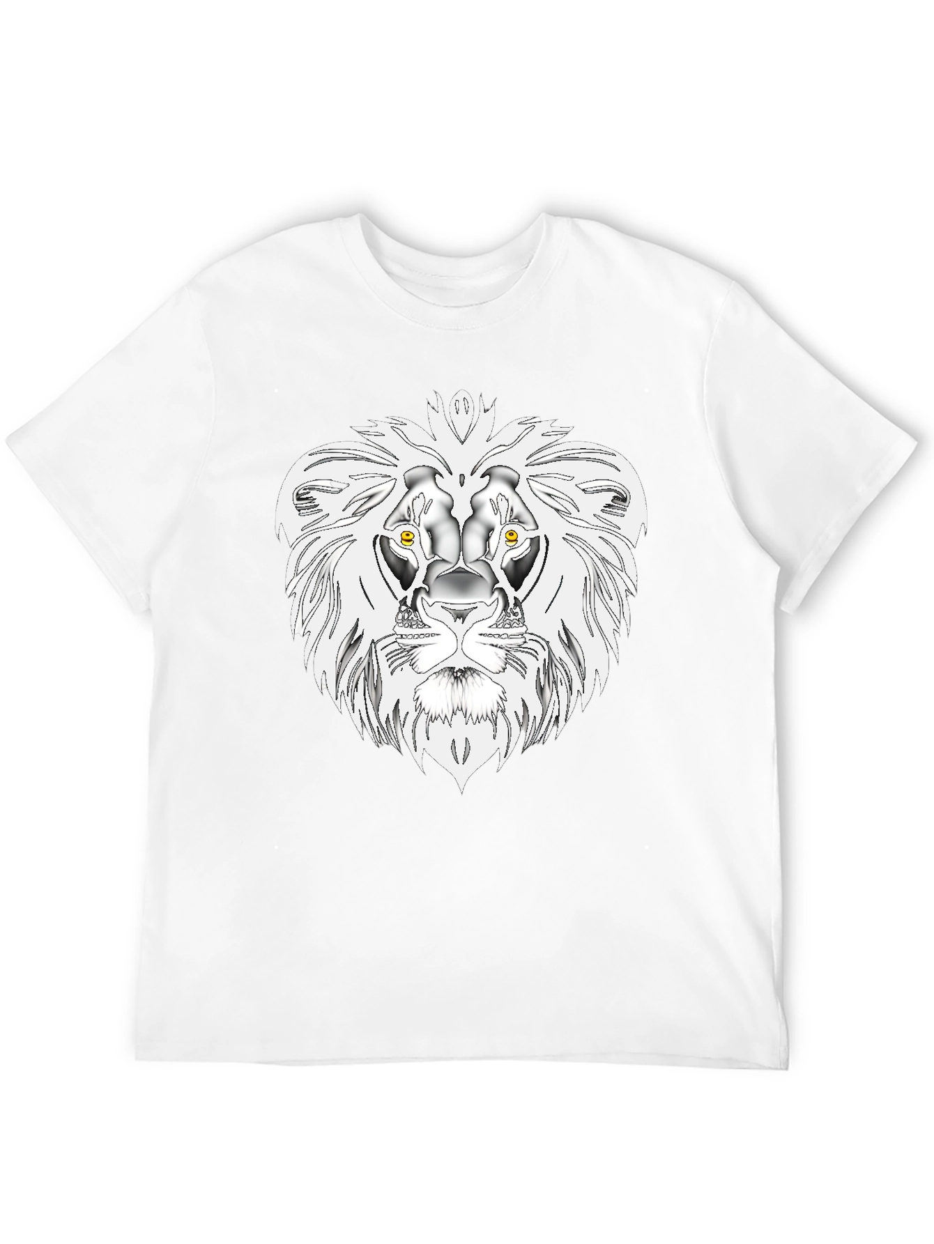 Black Lion Head Graphic Tee - Bold Black T-Shirt view 12