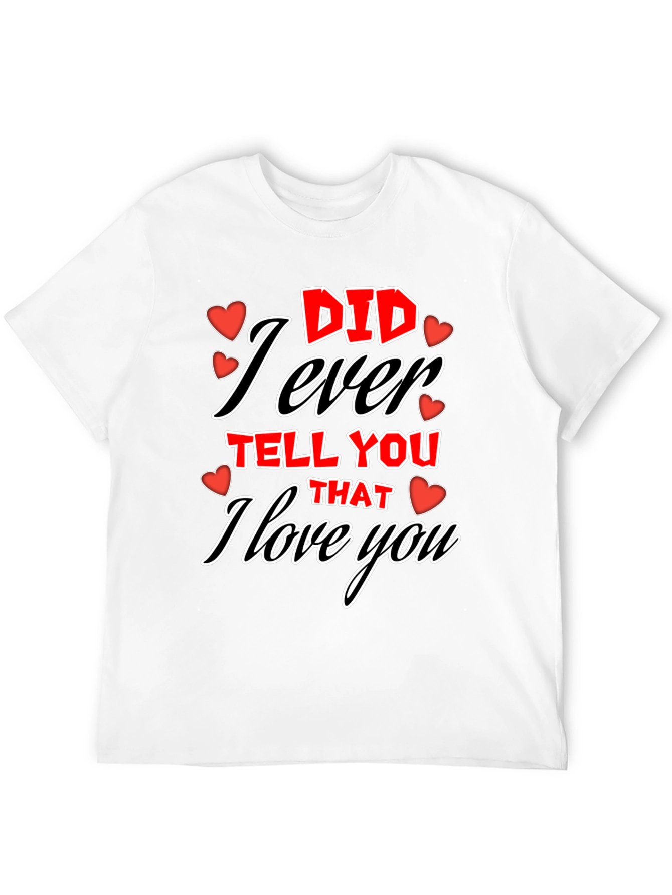 Black I Love You Graphic Tee - Valentine's Day T-Shirt view 12