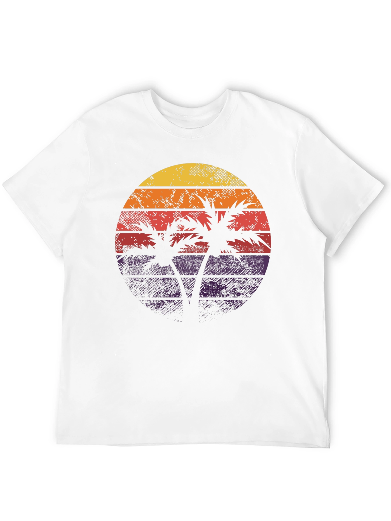 Black Retro Sunset Palm Tree Graphic Tee view 12