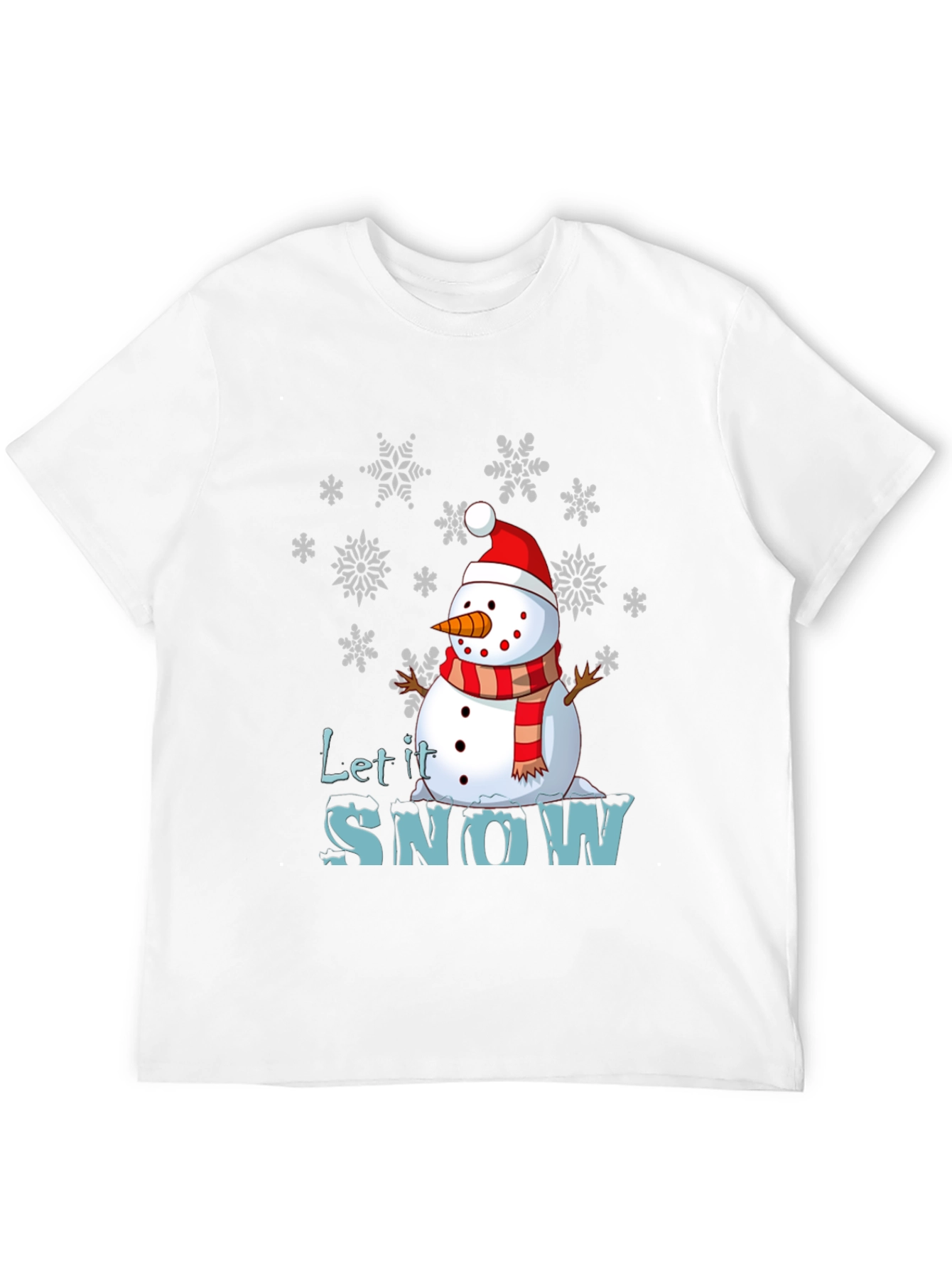 Black Let it Snow Snowman Graphic Tee view 12