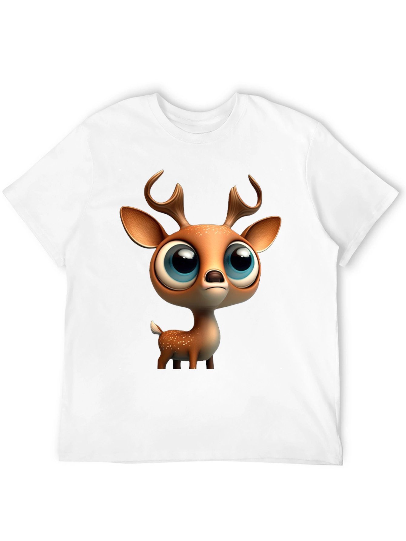 Black Cute Deer Graphic Tee - Stylish Black T-Shirt view 12