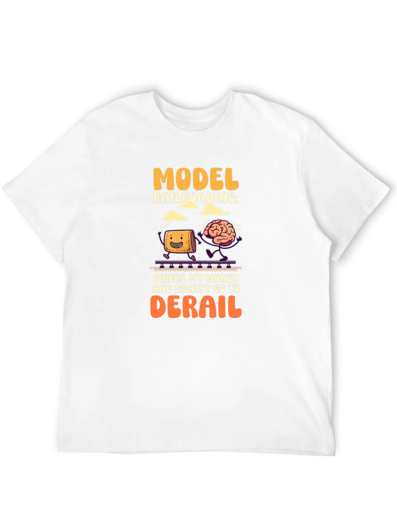 Black Model Railroading T-Shirt: Money & Sanity Derail! view 12
