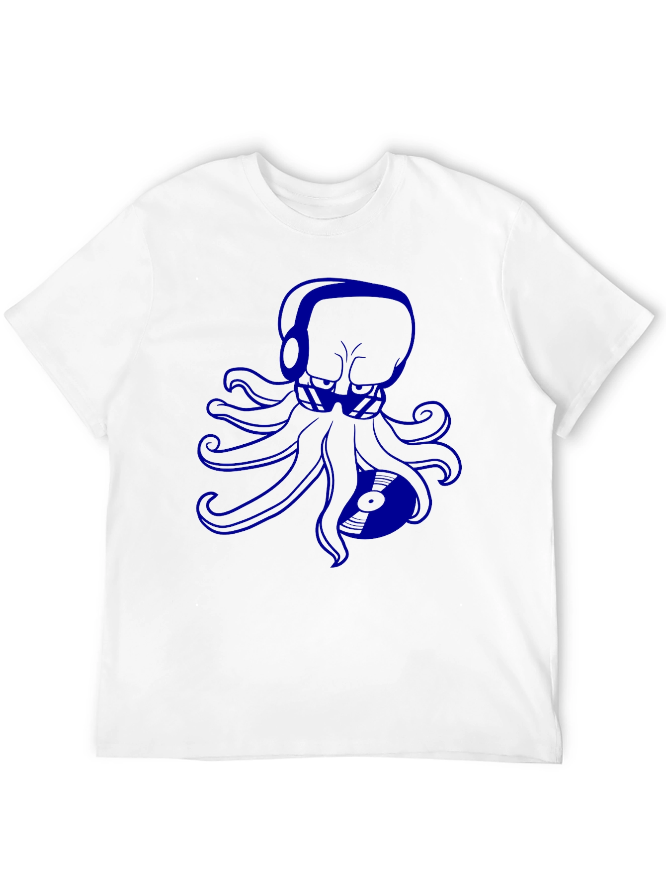 Black Octopus DJ Graphic Tee - Black Cotton T-Shirt view 12
