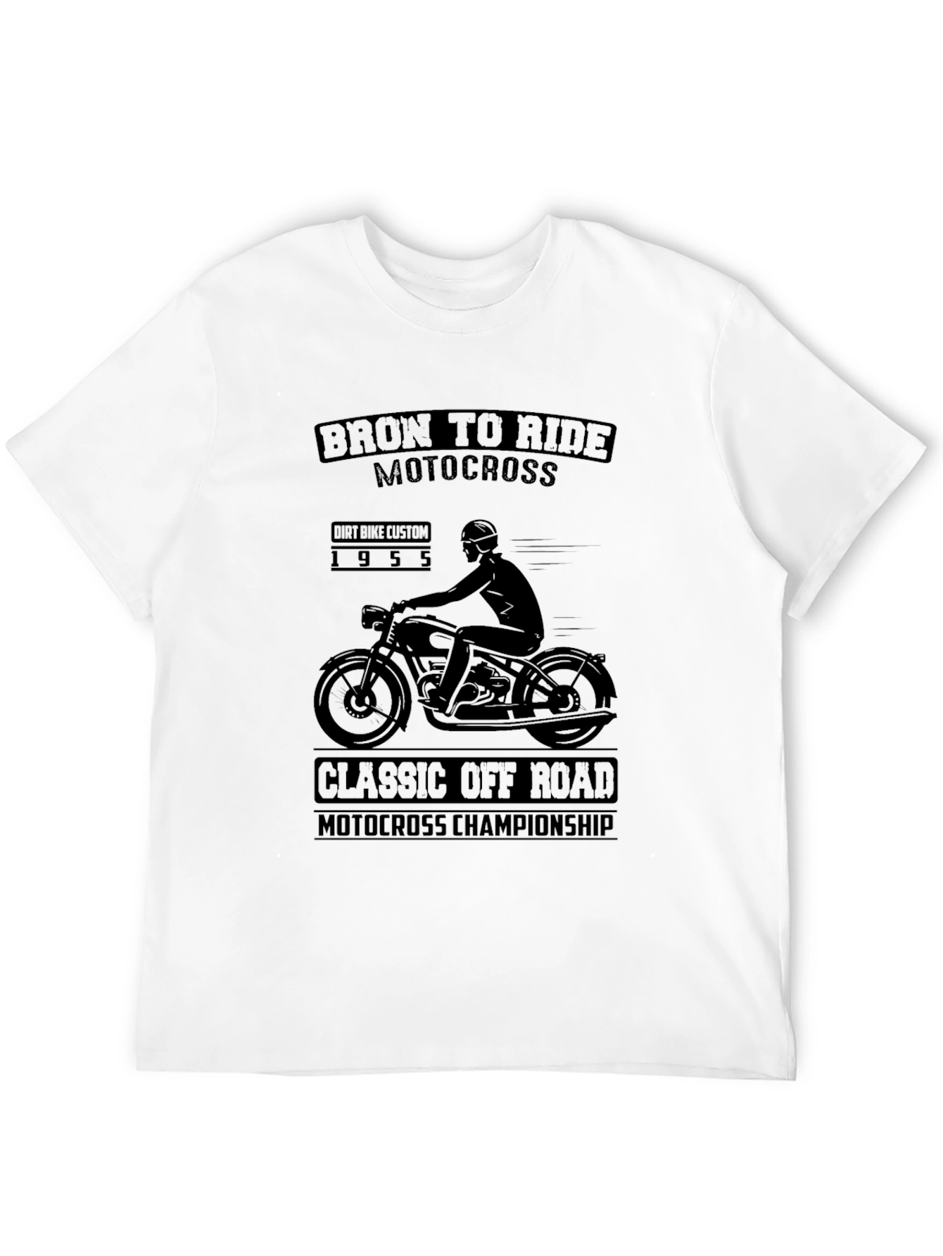 Black Born to Ride Motocross T-Shirt view 12