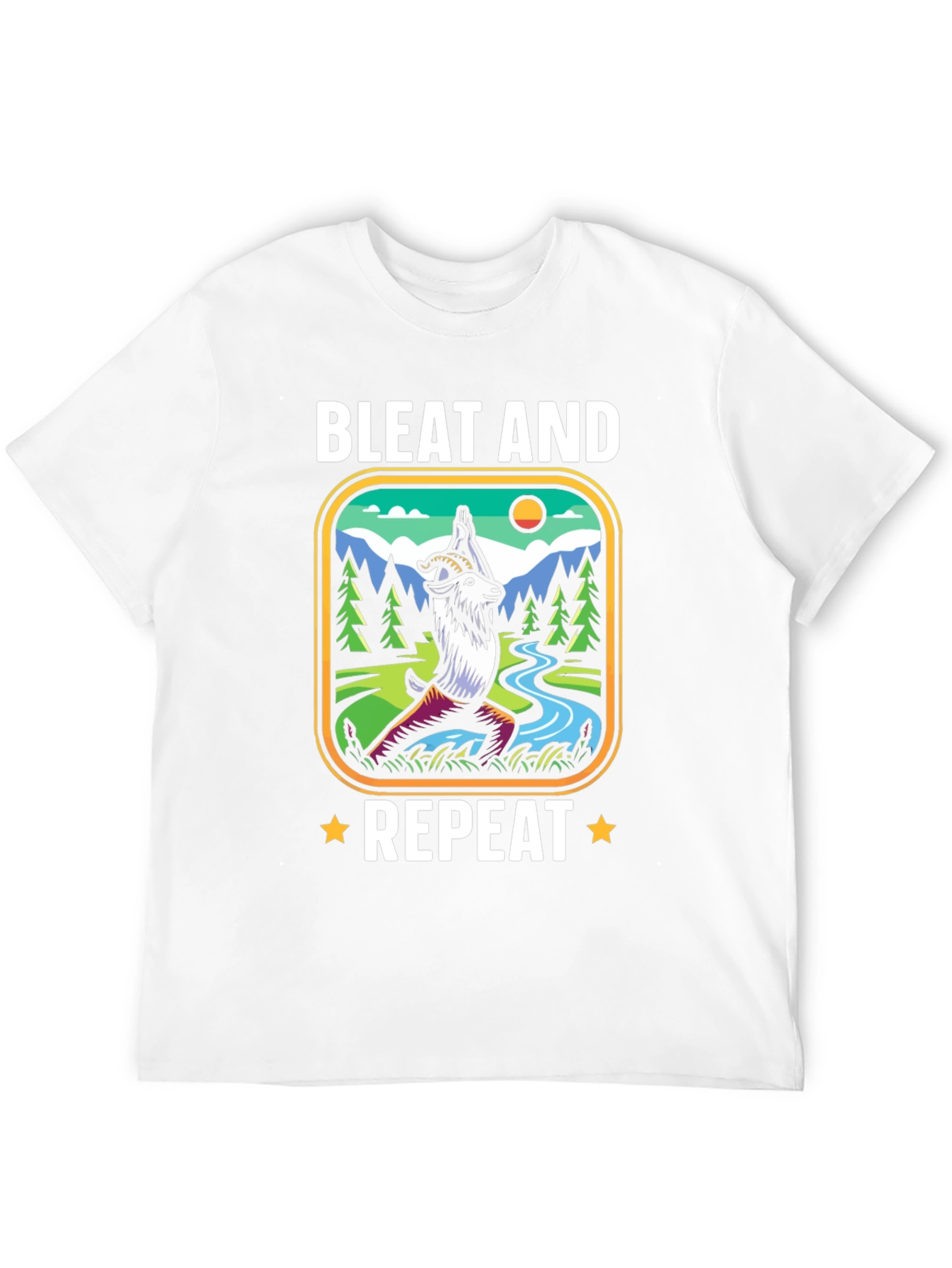 Black Bleat and Repeat Yoga Goat T-Shirt view 12