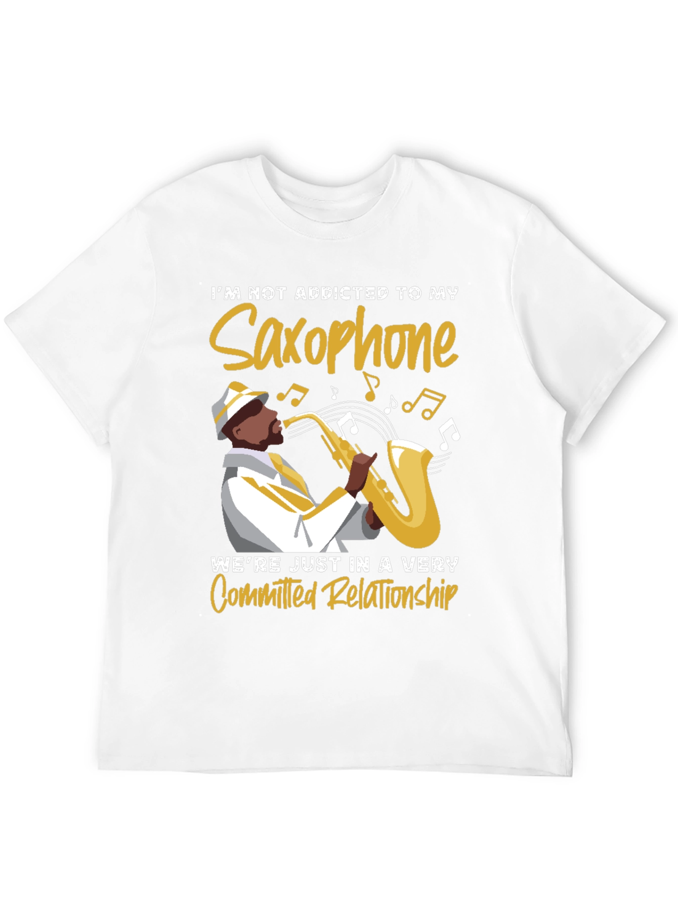 Black Saxophone Lover T-Shirt: Committed Relationship Tee view 12