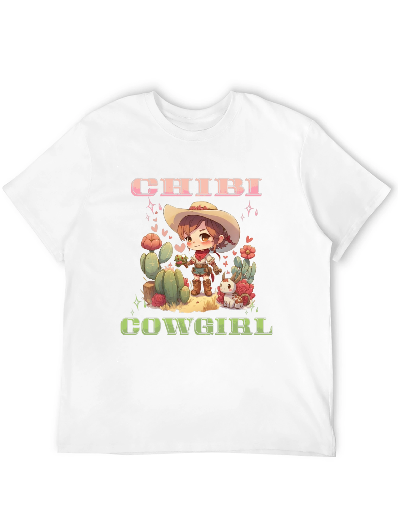 Chibi Cowgirl Graphic Tee - Western Style T-Shirt - 12