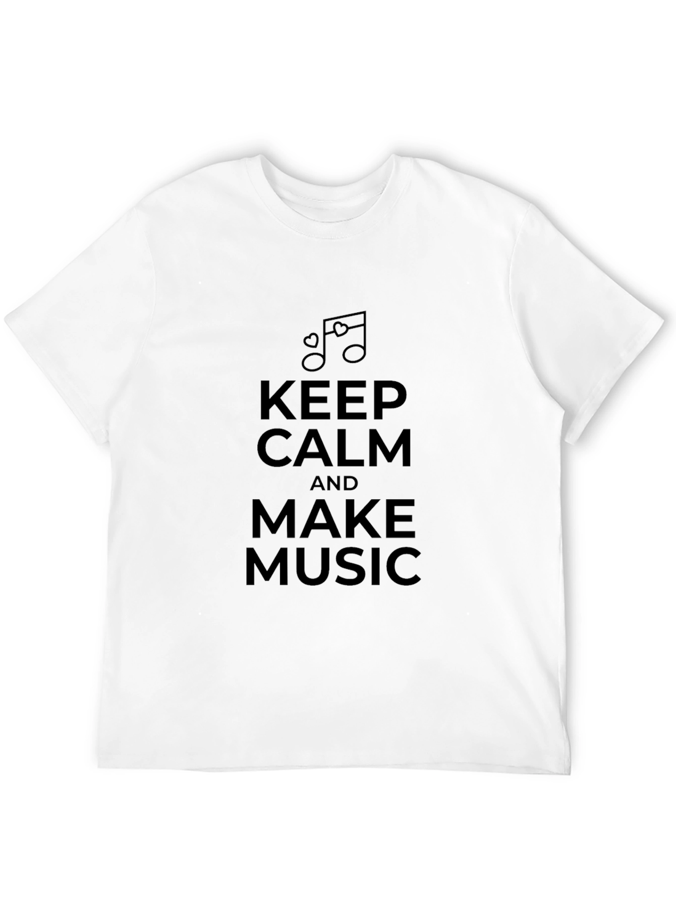 Black Keep Calm and Make Music Black T-Shirt view 12