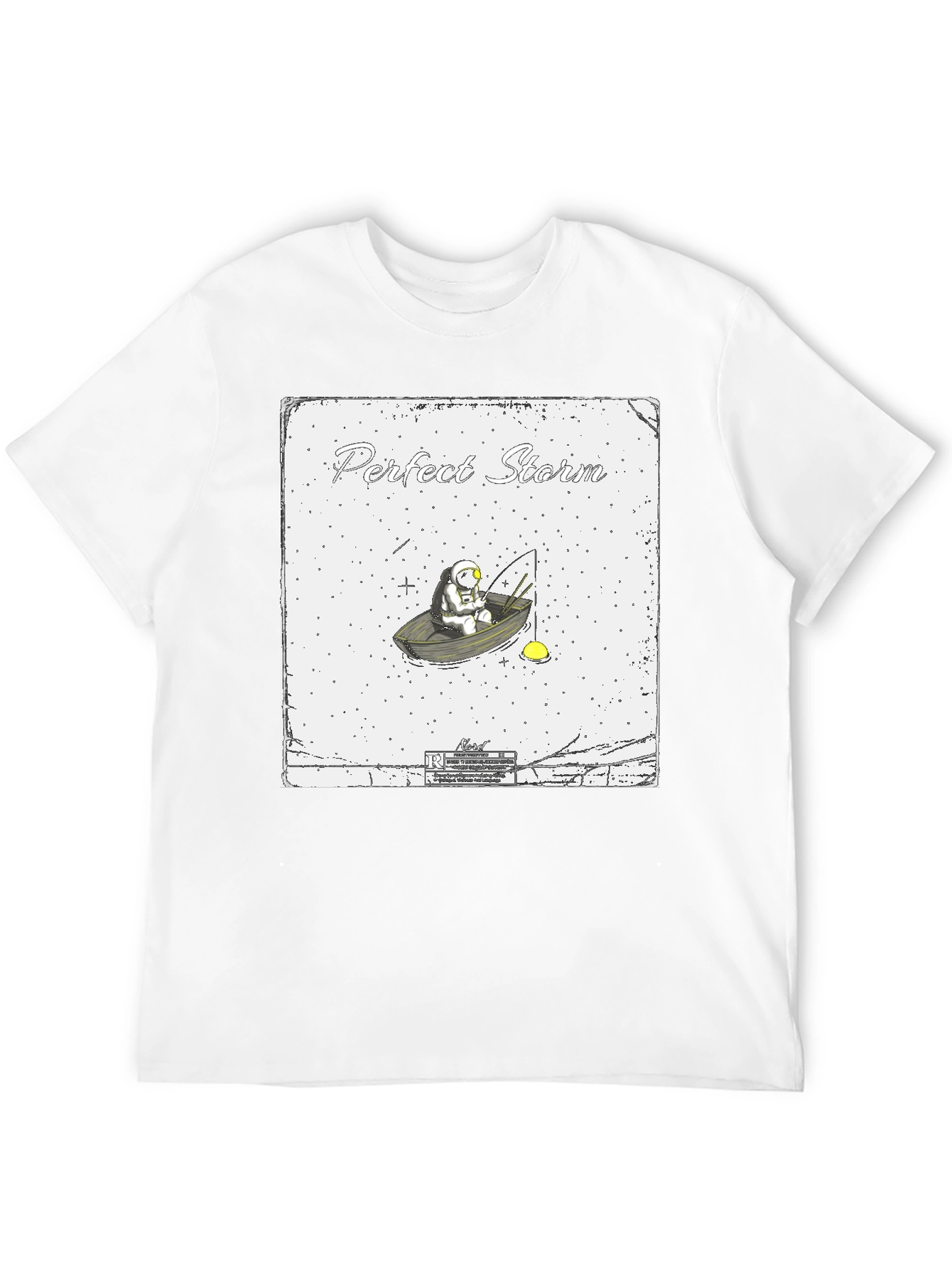 Black Perfect Storm Graphic Tee - Unique Spaceman Design view 12