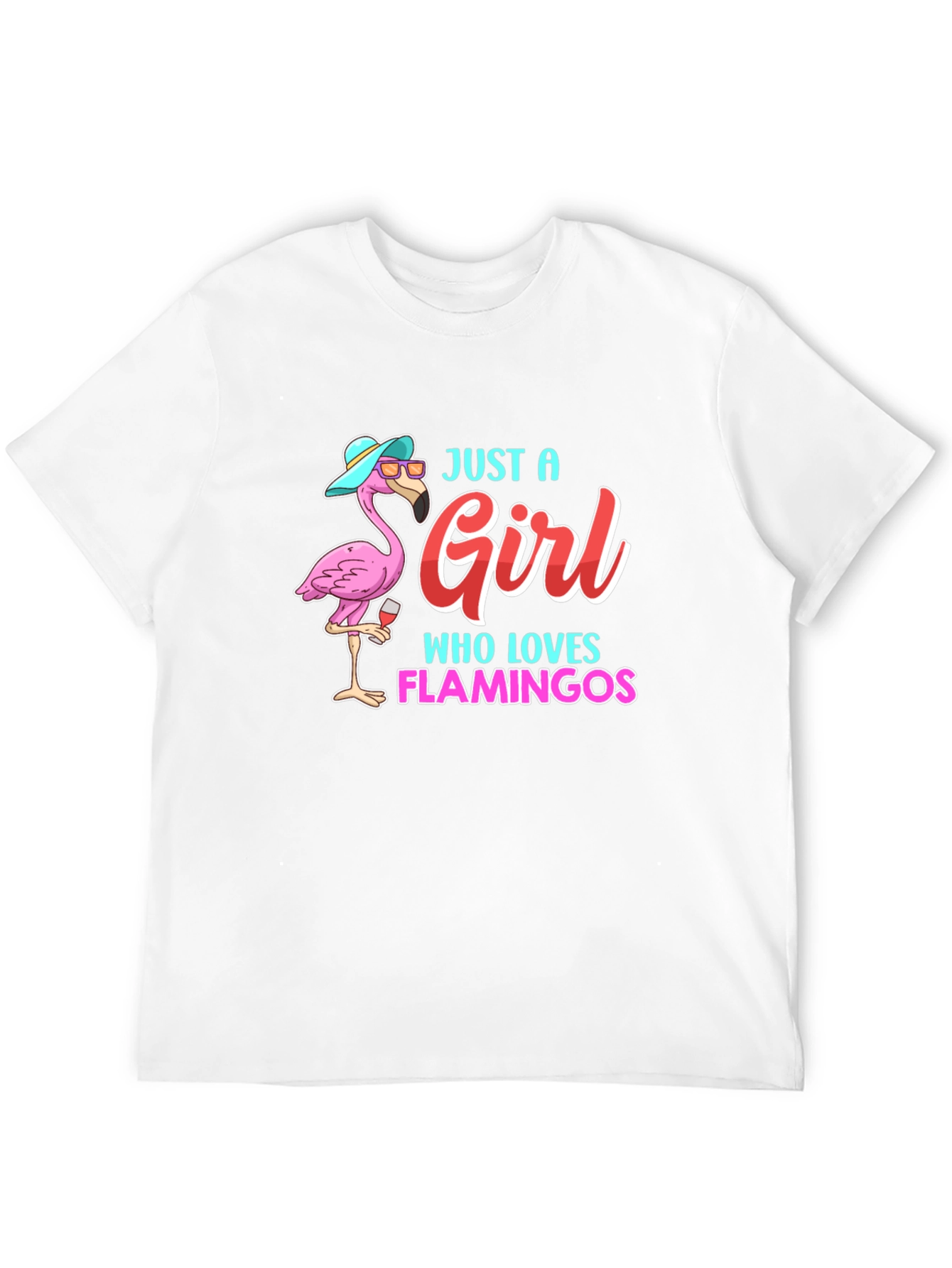 Black Just a Girl Who Loves Flamingos T-Shirt view 12