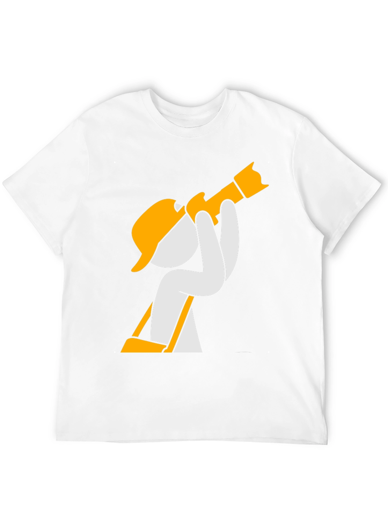 Black Construction Worker Cartoon Graphic T-Shirt view 12