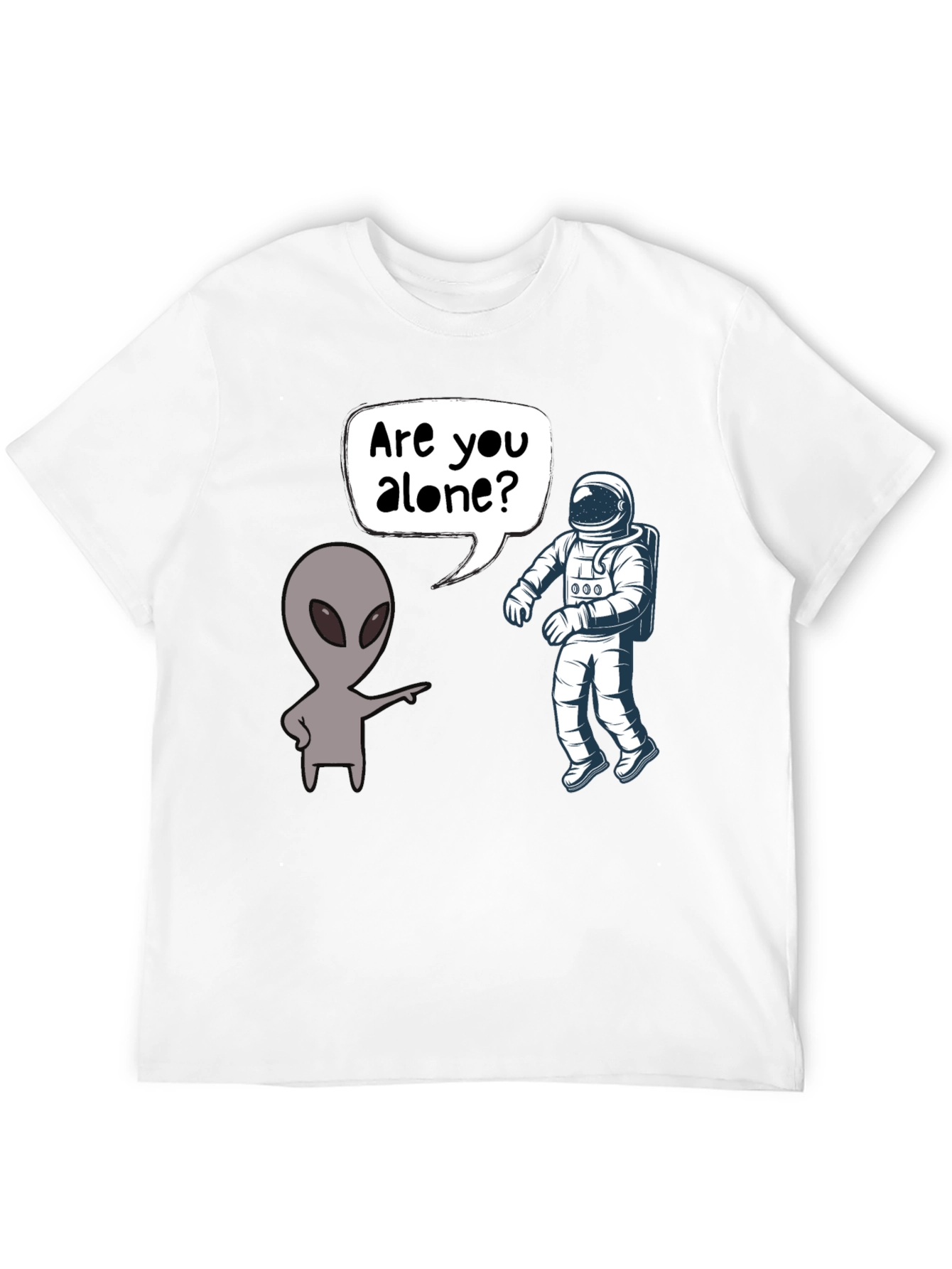 Black Alien & Astronaut T-Shirt - Are You Alone? view 12